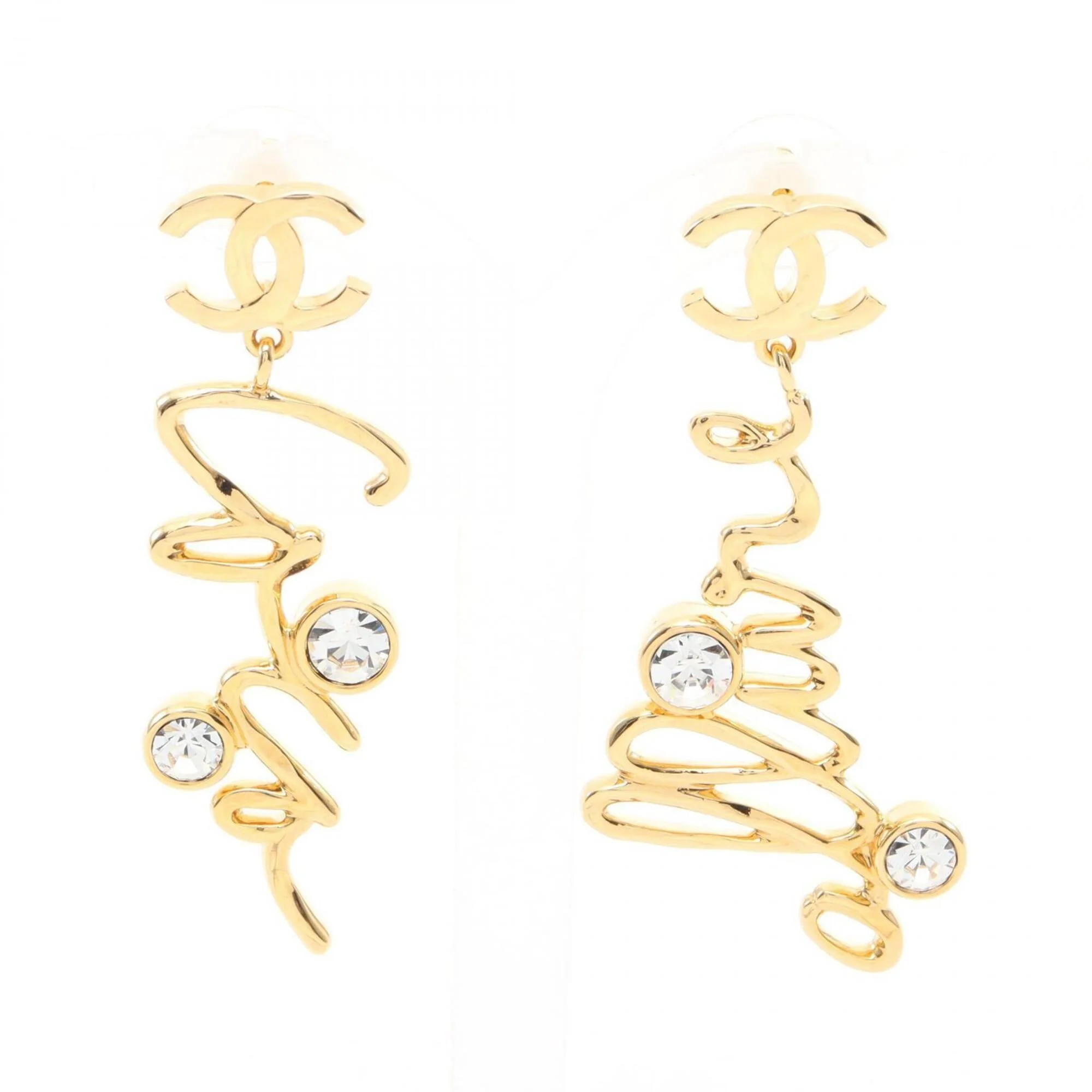 CC Logo Earrings Metal Gold-Tone Metal