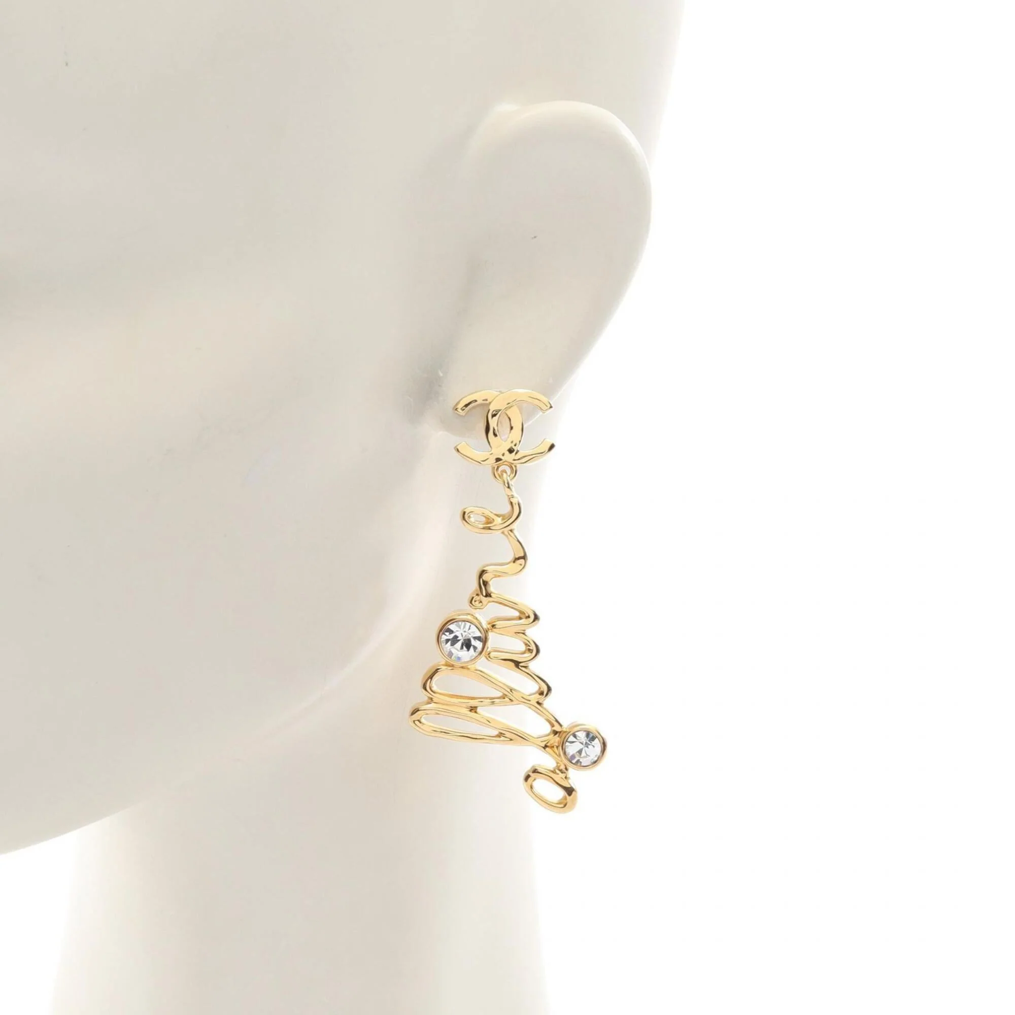 CC Logo Earrings Metal Gold-Tone Metal - Image 4