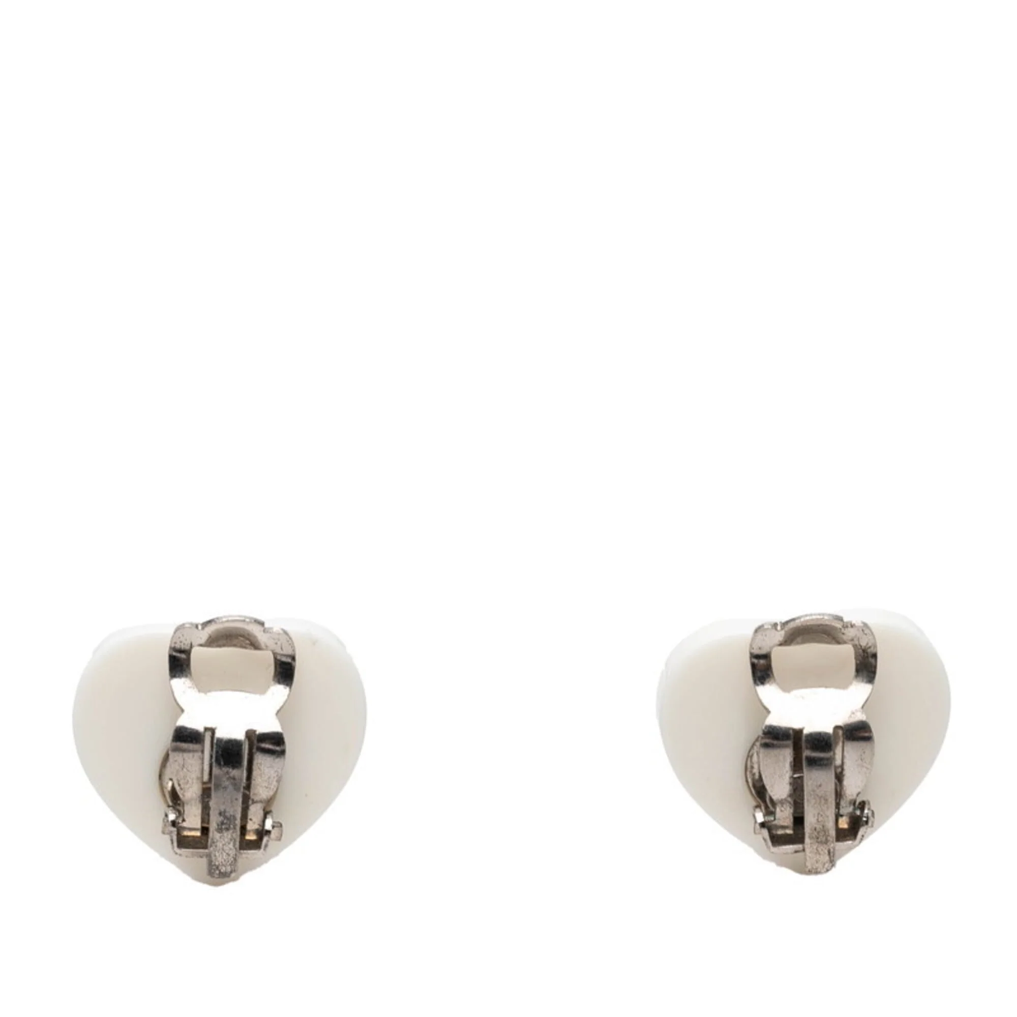 CC Logo Heart Clip-On Earrings Metal - Image 2