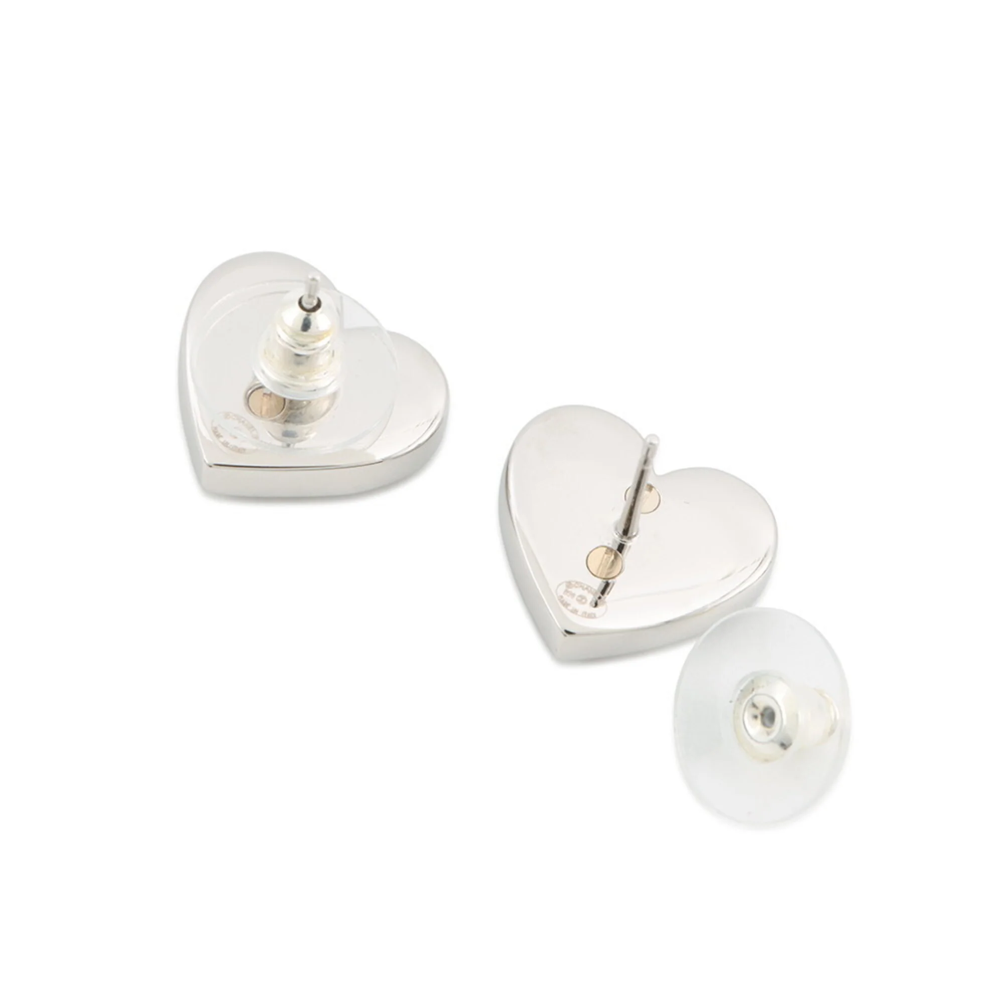 CC Logo Heart Earrings Gold-Tone Metal Gold-Tone Metal - Image 3