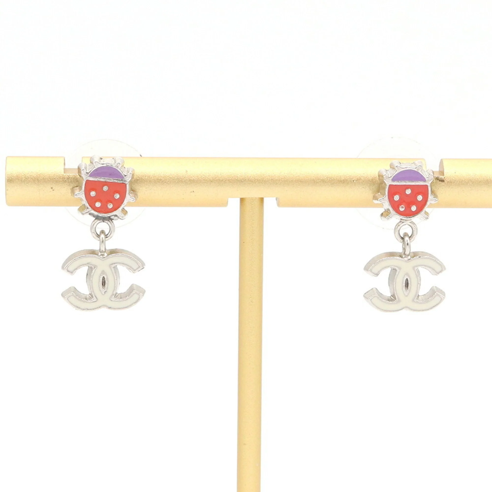 CC Logo Ladybug Earrings Metal