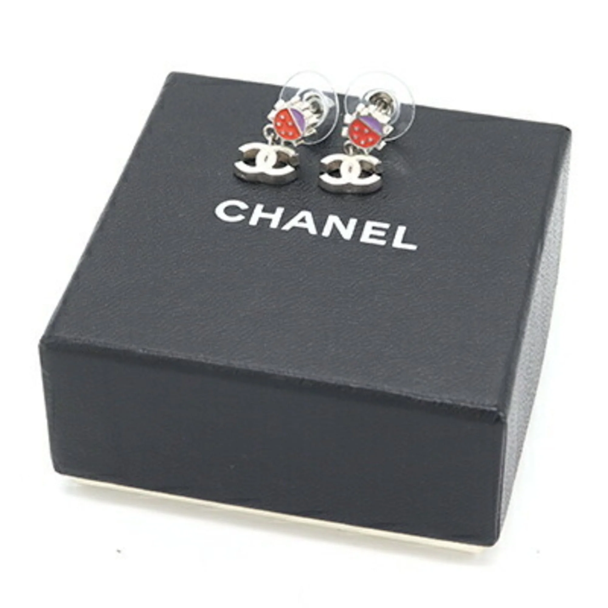 CC Logo Ladybug Earrings Metal - Image 7
