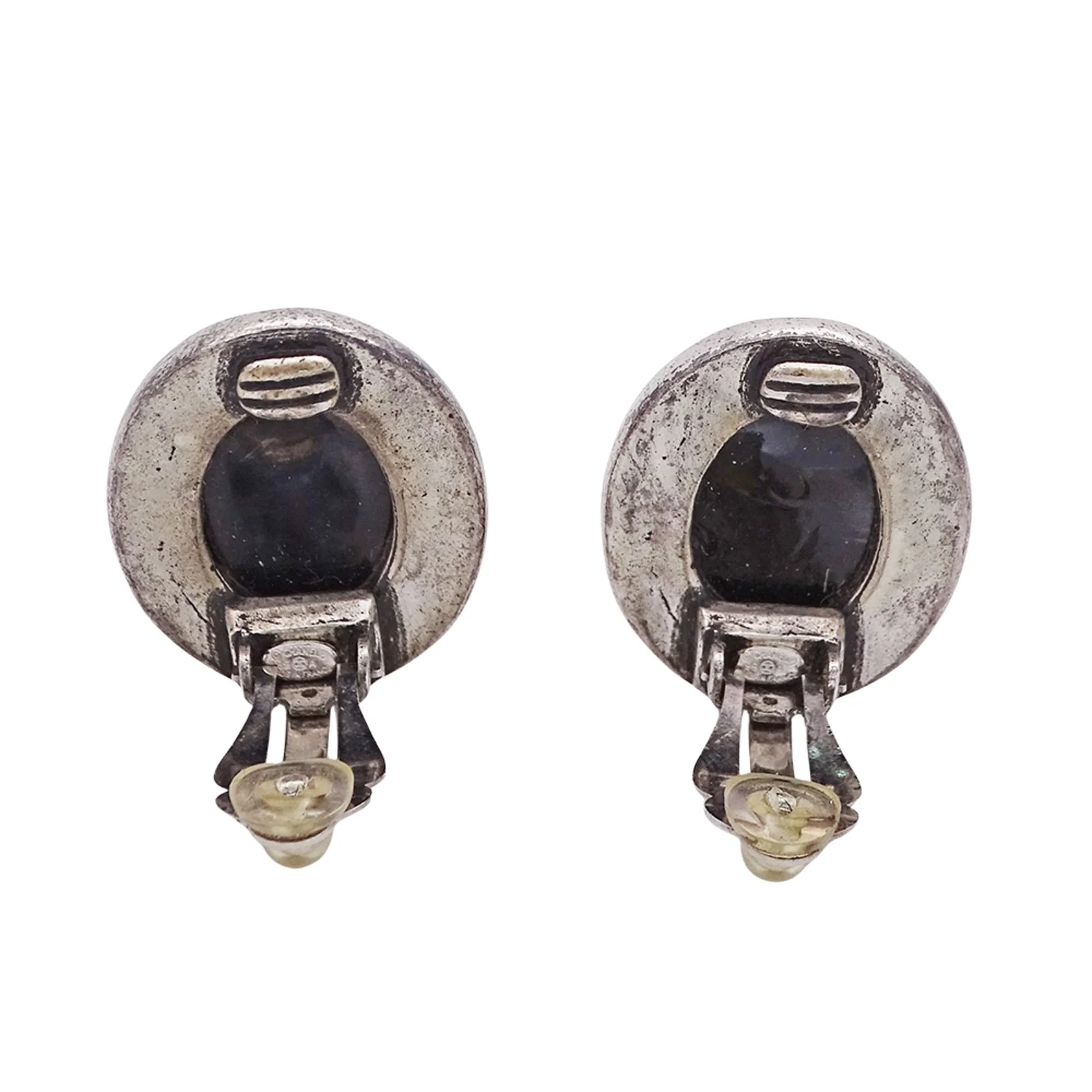 CC Logo Oval Clip-On Earrings Sterling Silver Silver-Tone Metal - Image 4