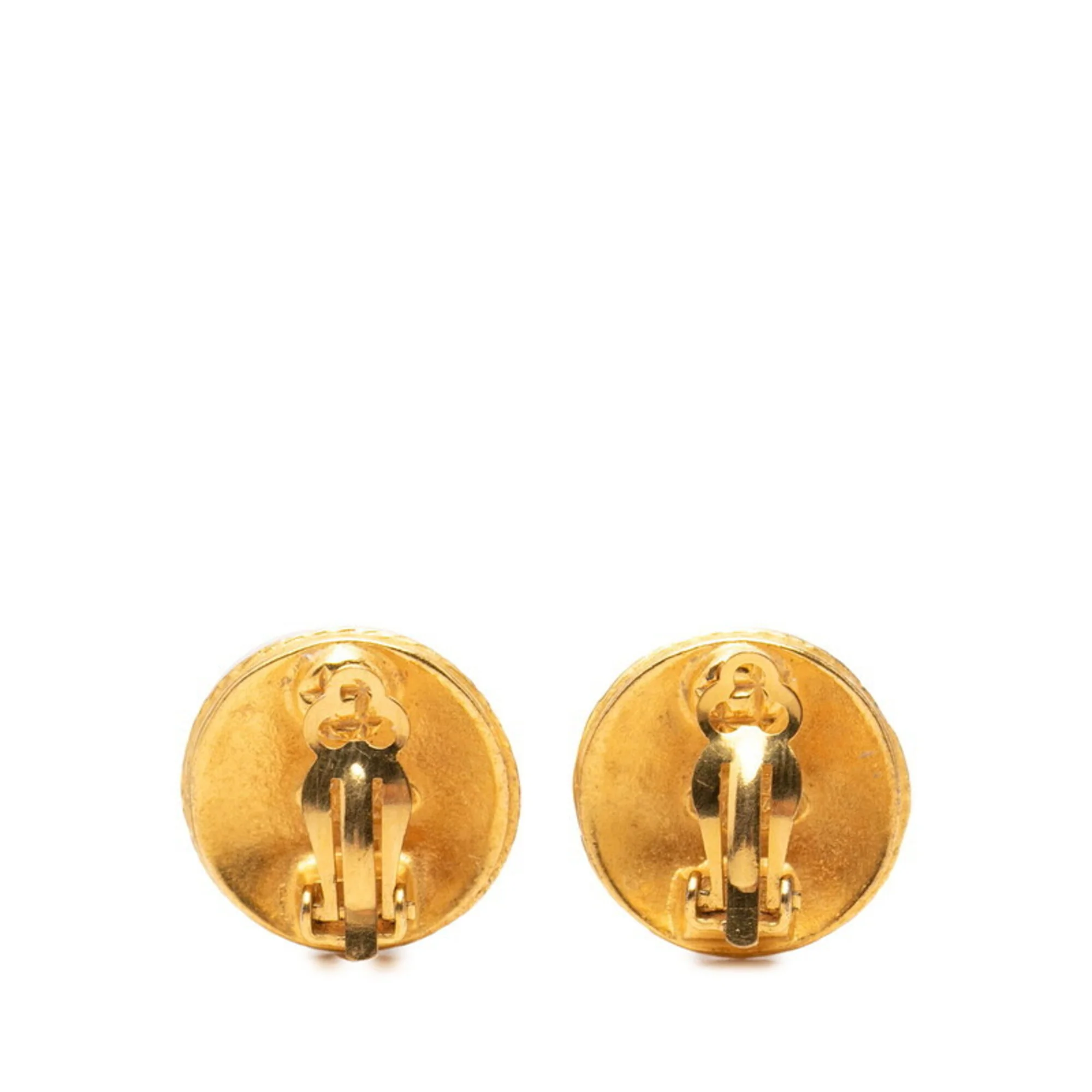 CC Logo Round Clip-On Earrings Metal - Image 2
