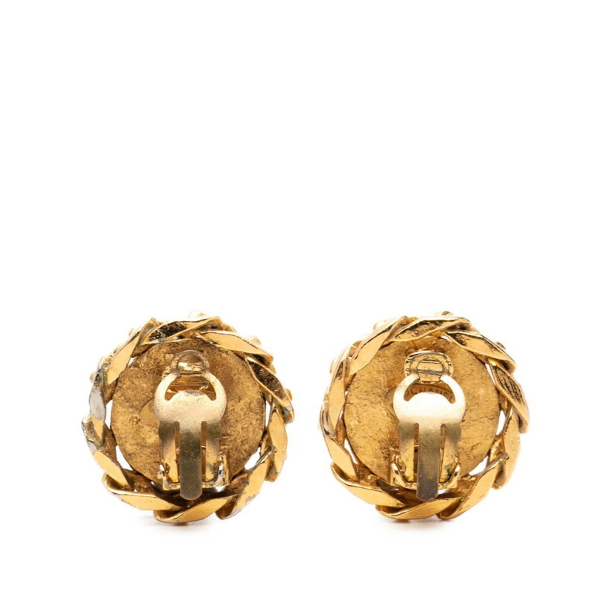 CC Logo Round Clip-On Earrings Metal - Image 2