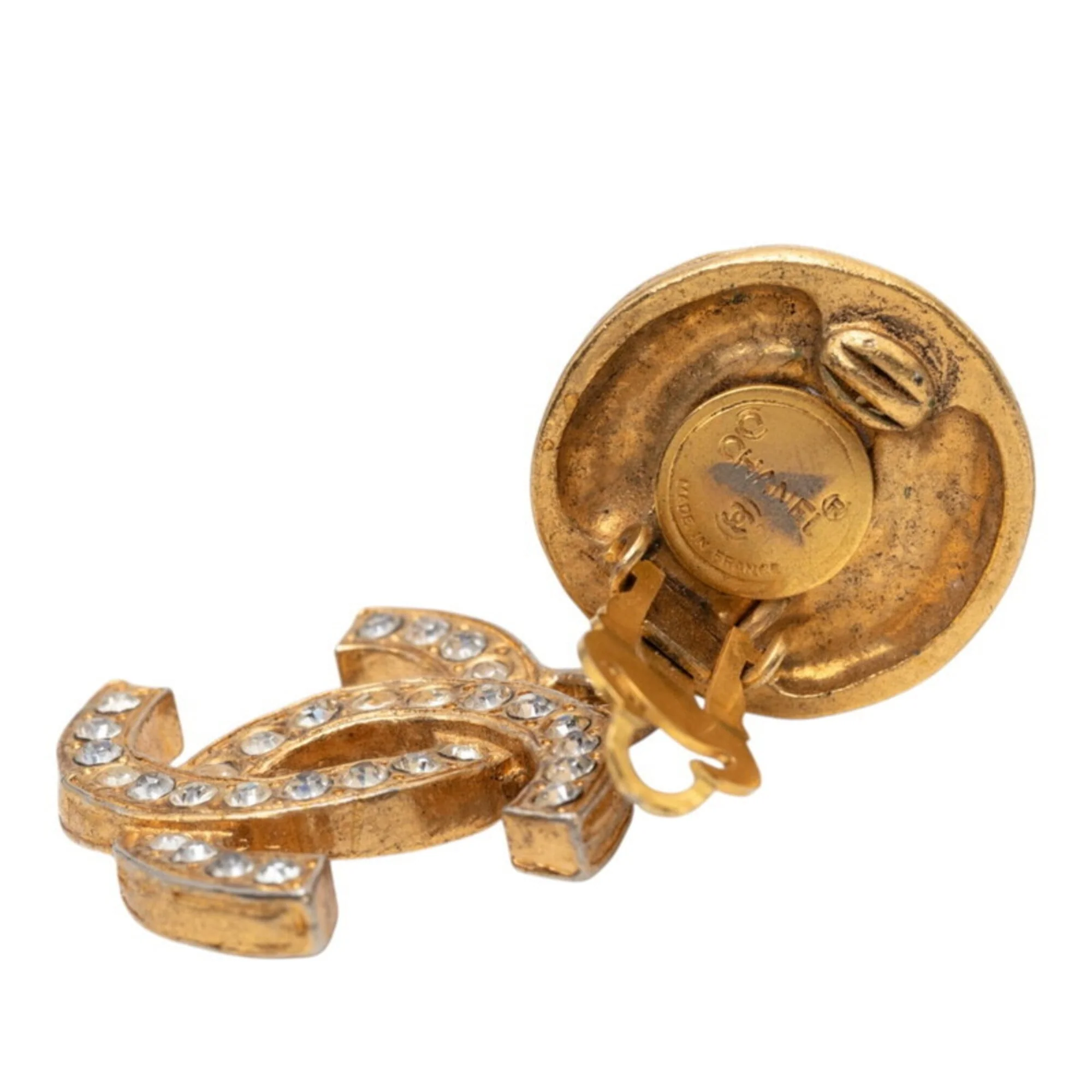 CC Logo Round Clip-On Earrings Metal - Image 3