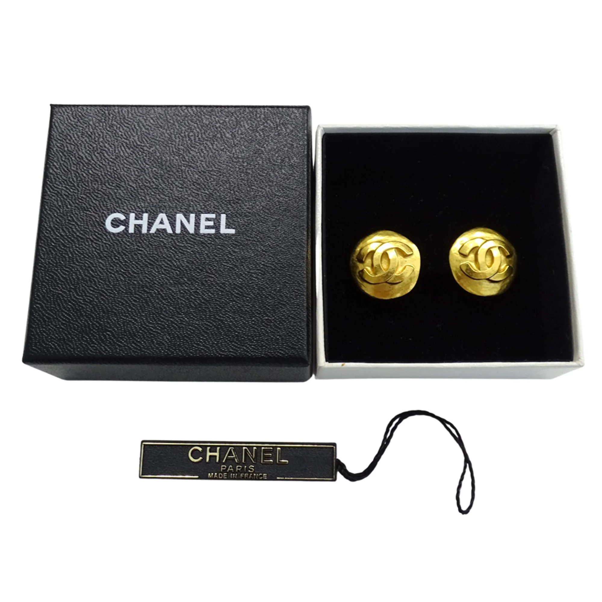 CC Logo Round Clip-On Earrings Metal Gold-Tone Metal - Image 7