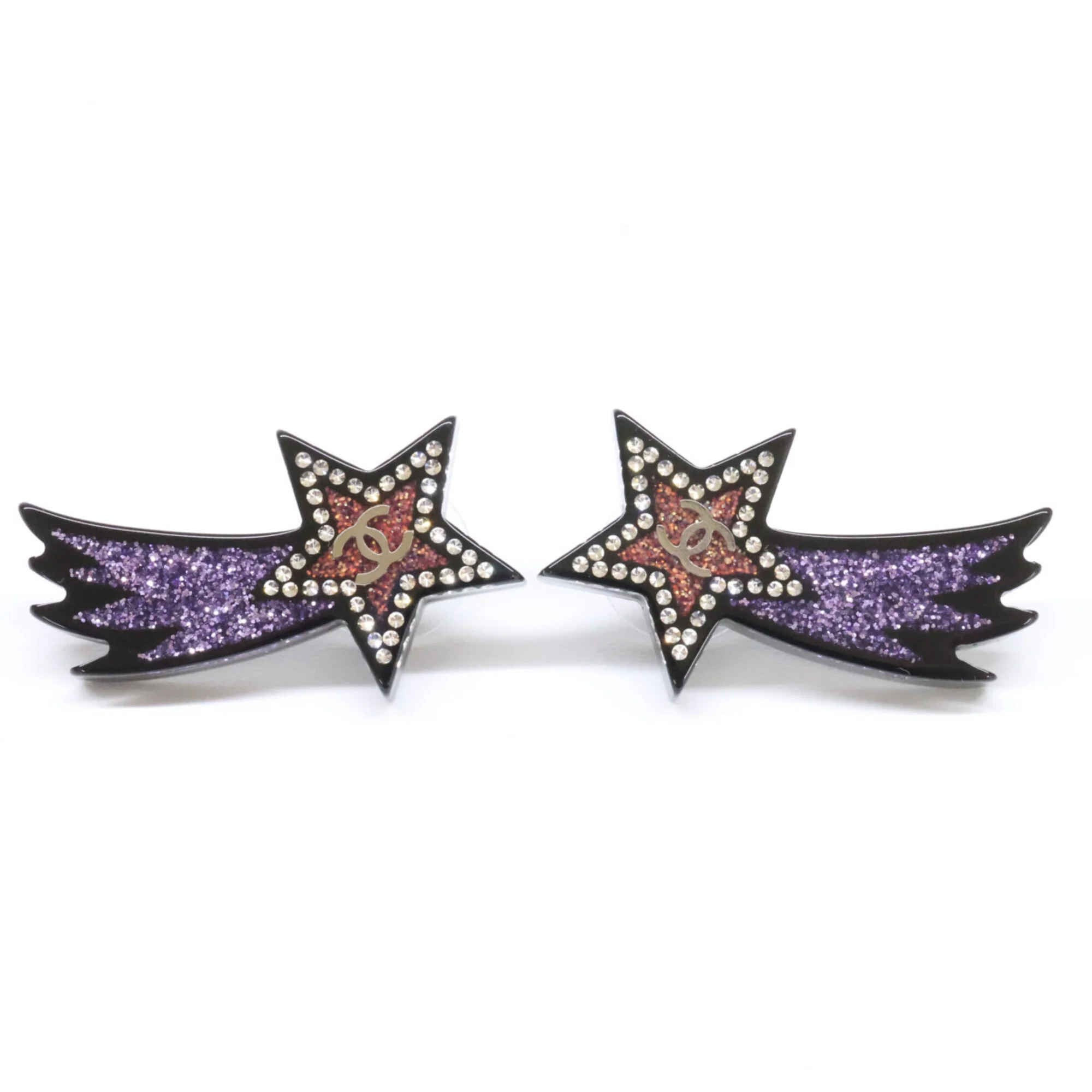 CC Logo Star Earrings Metal