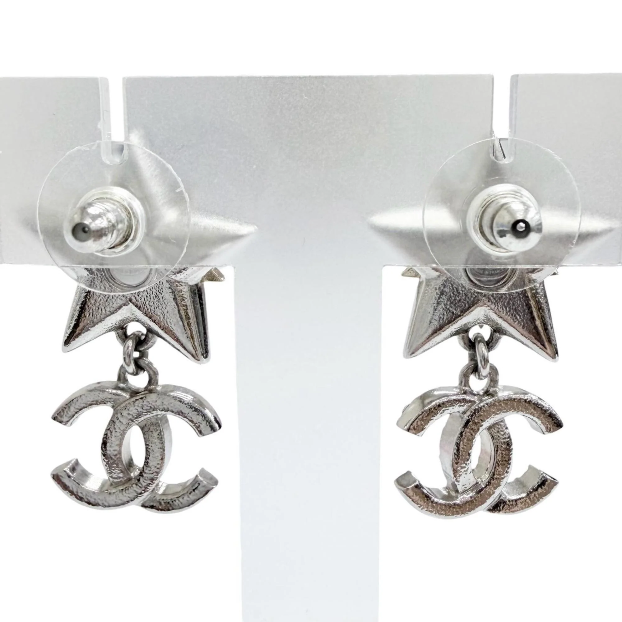 CC Logo Star Earrings Sterling Silver Gold-Tone Metal - Image 3