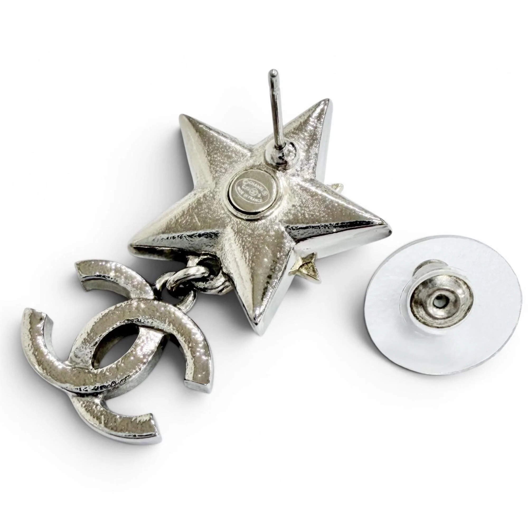 CC Logo Star Earrings Sterling Silver Gold-Tone Metal - Image 4