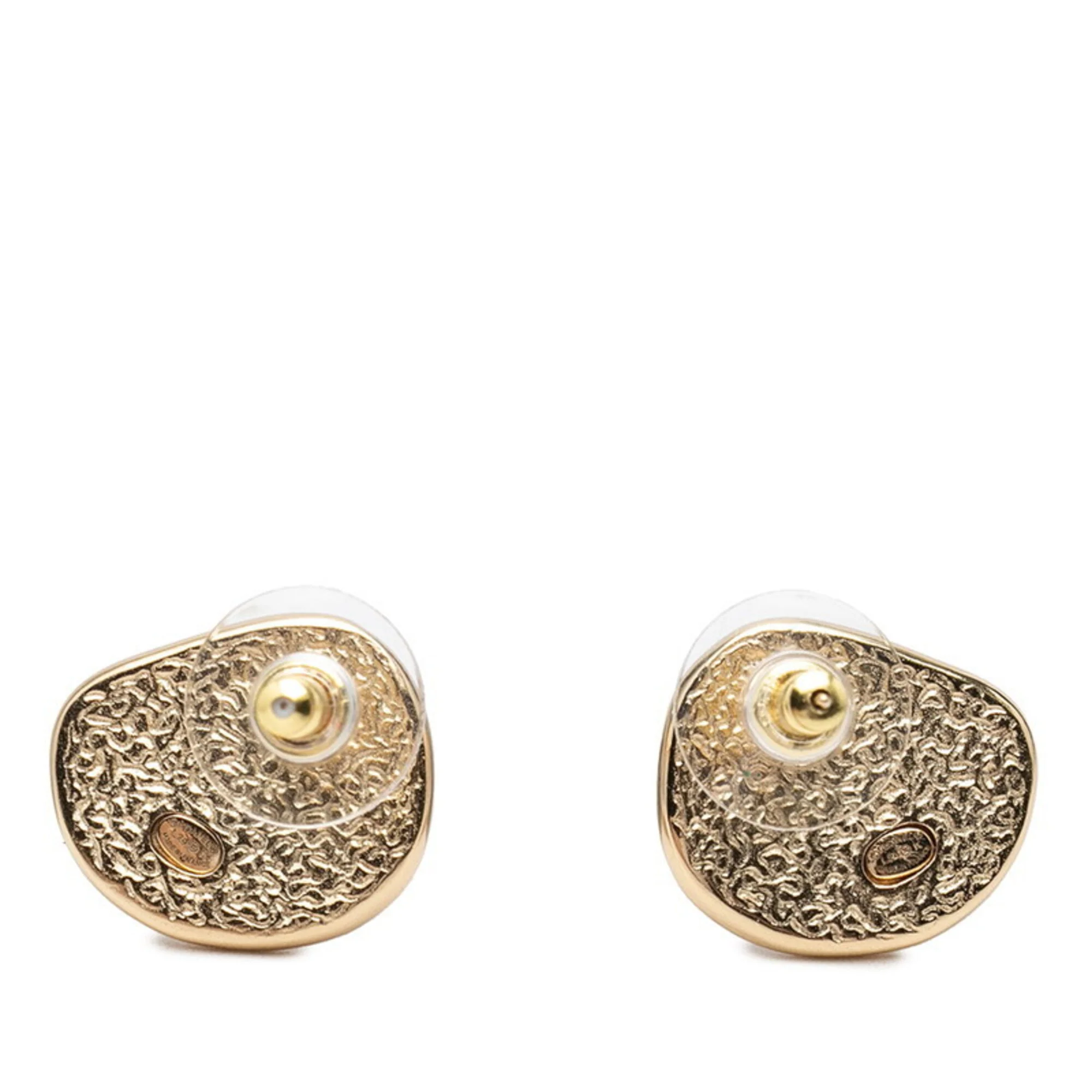 CC Logo Stud Earrings Metal Gold-Tone Metal - Image 2