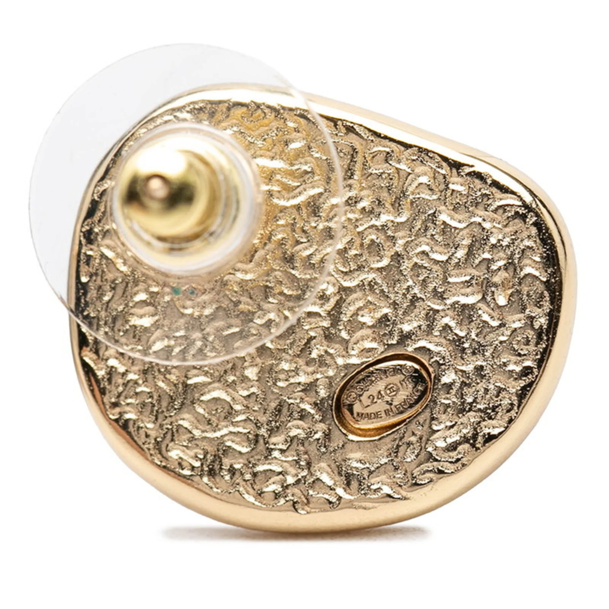 CC Logo Stud Earrings Metal Gold-Tone Metal - Image 3