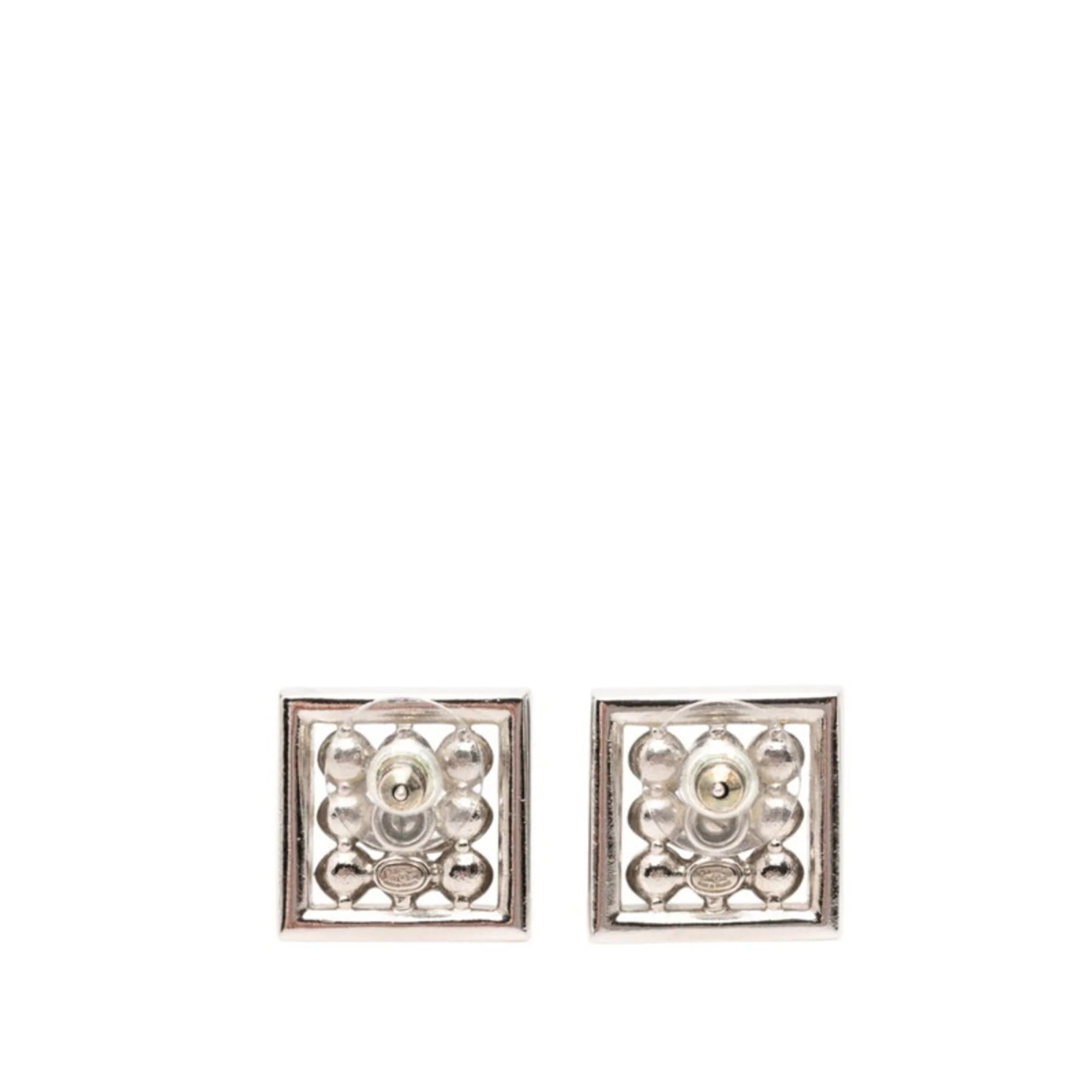 CC Logo Stud Earrings Silver-Tone Metal - Image 2