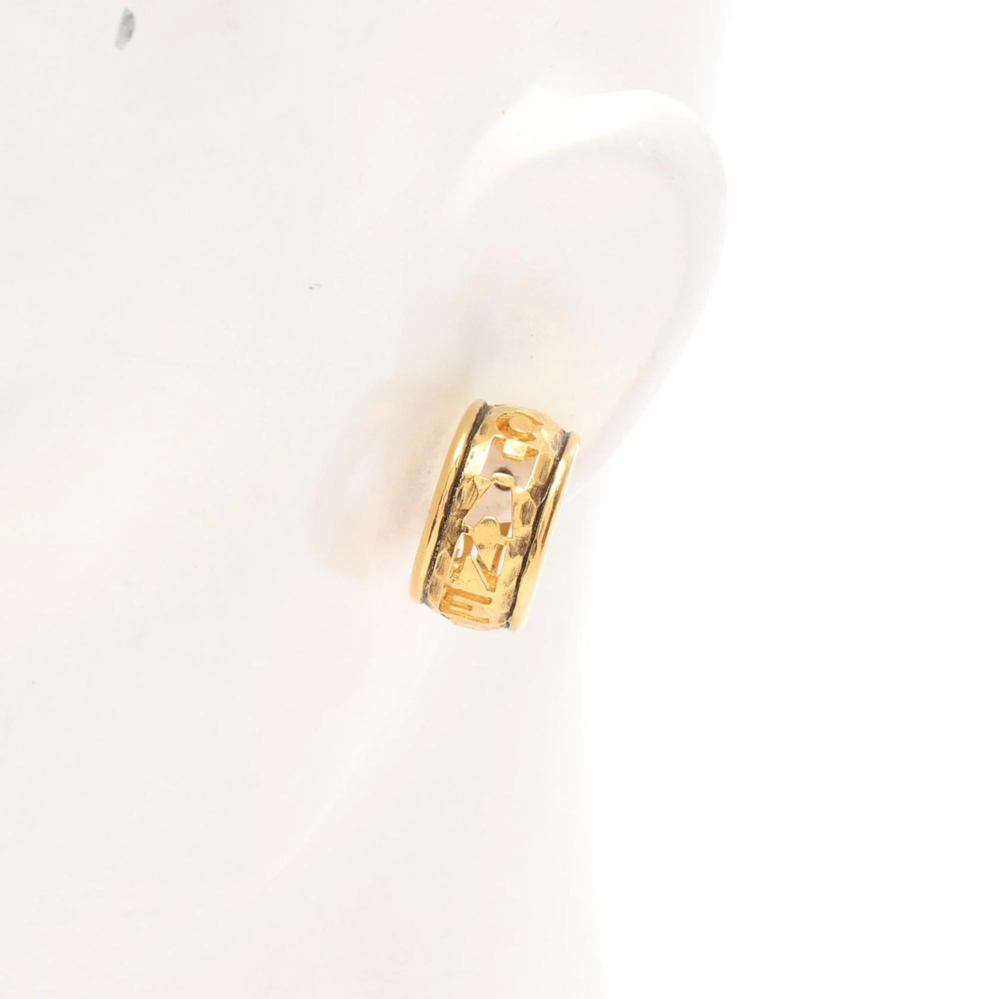 Clip-On Earrings Logo Clip-On Gold-Tone Metal - Image 4