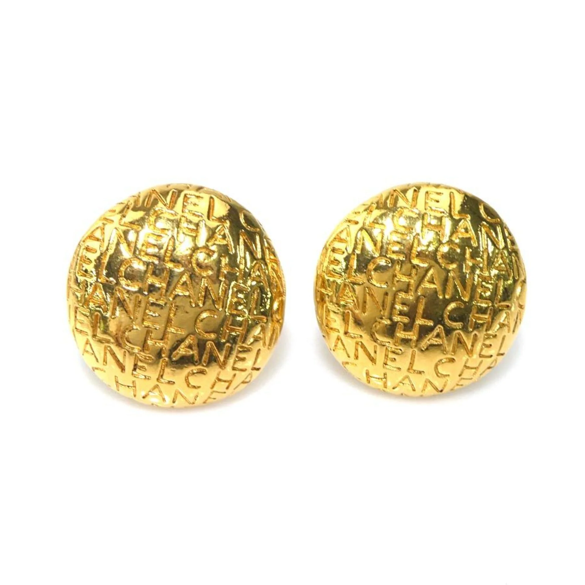 Clip-On Earrings Logo Clip-On Gold-Tone Metal