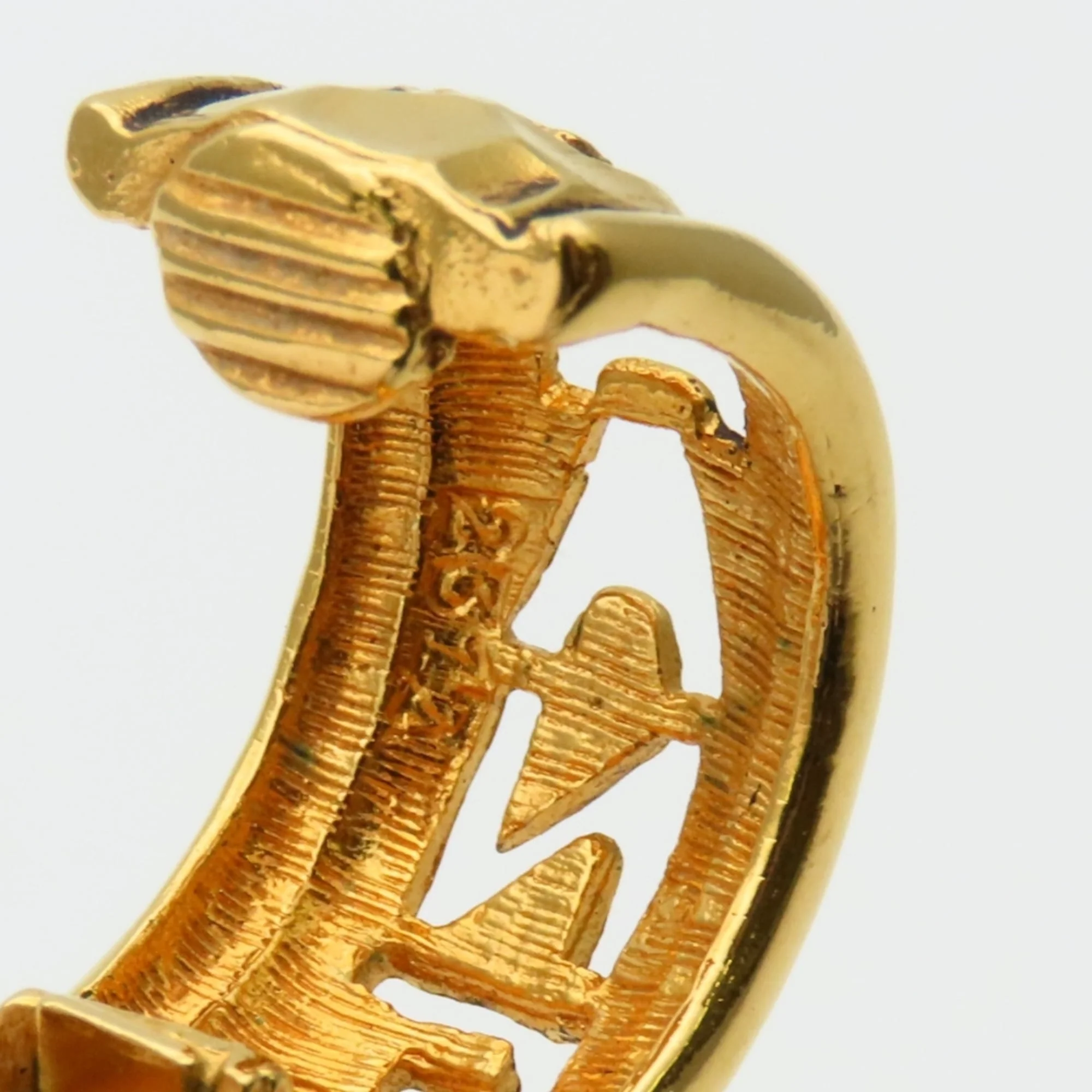 Clip-On Earrings Logo Hoop Gold-Tone Metal - Image 9
