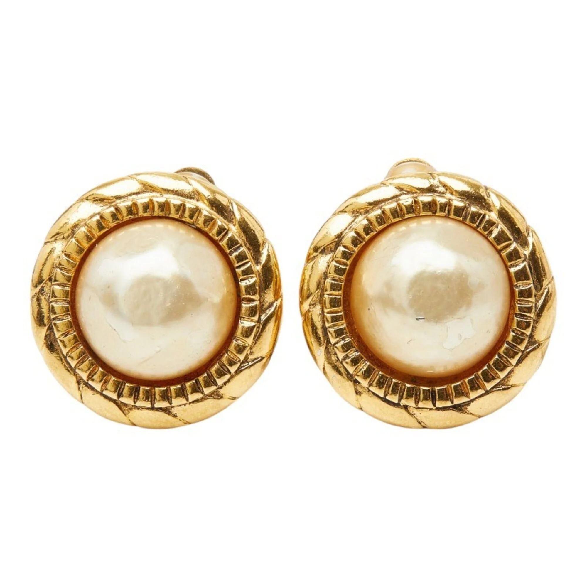 Clip-On Earrings Pearl Clip-On Gold-Tone Metal - Image 2