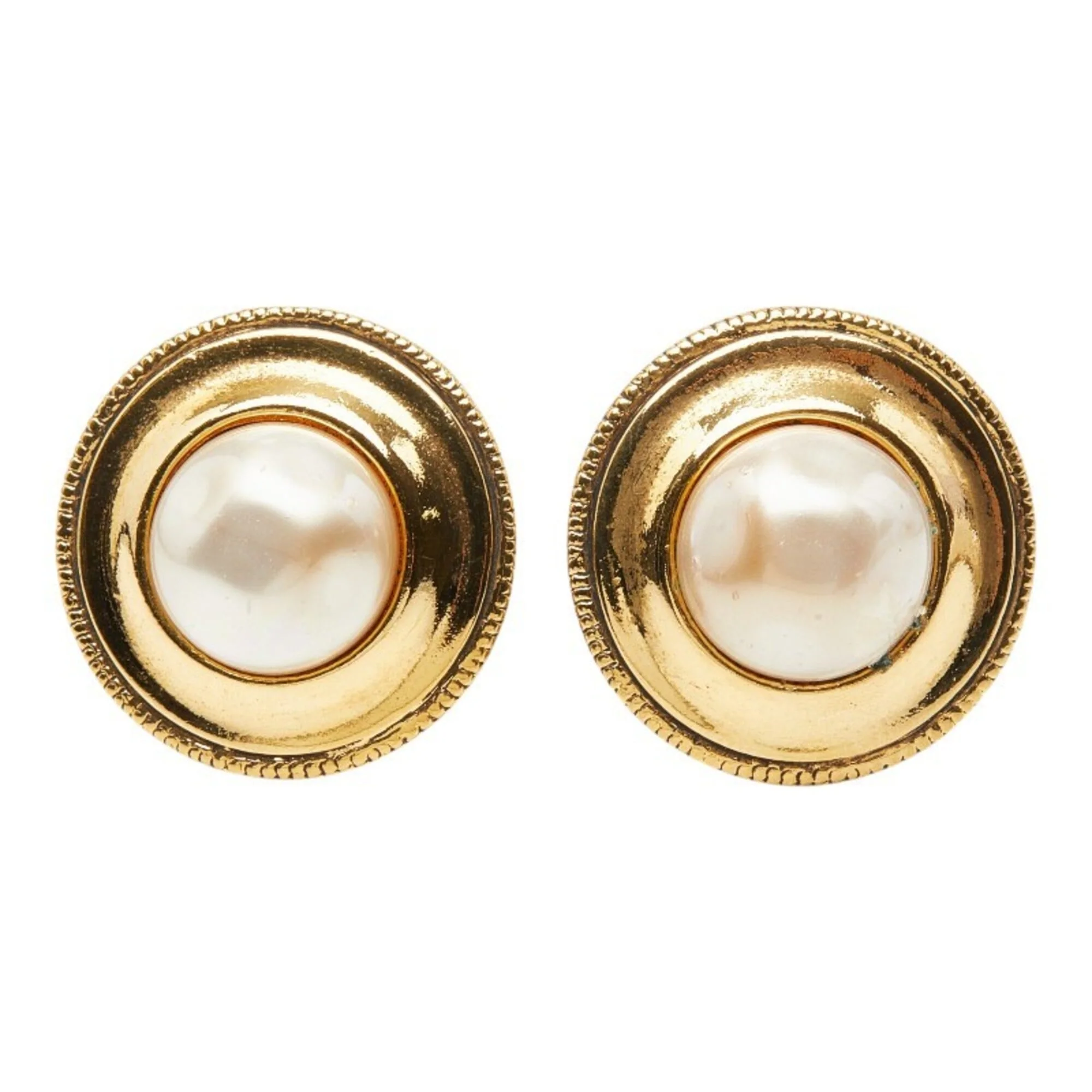 Clip-On Earrings Pearl Clip-On Gold-Tone Metal - Image 2