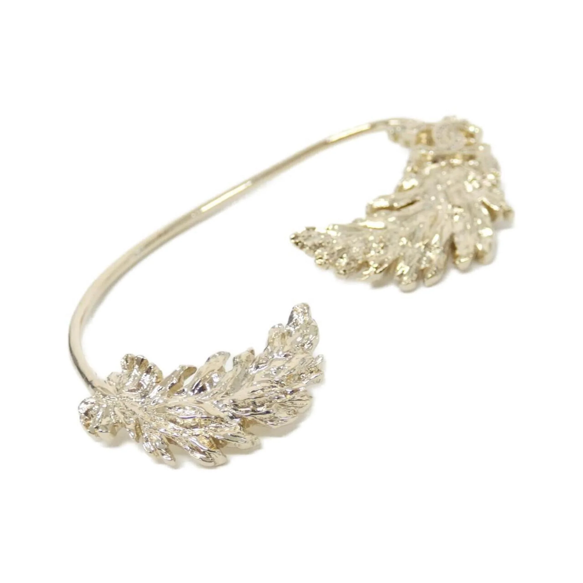 Ear Cuff Earrings Clear and Gold - Image 3