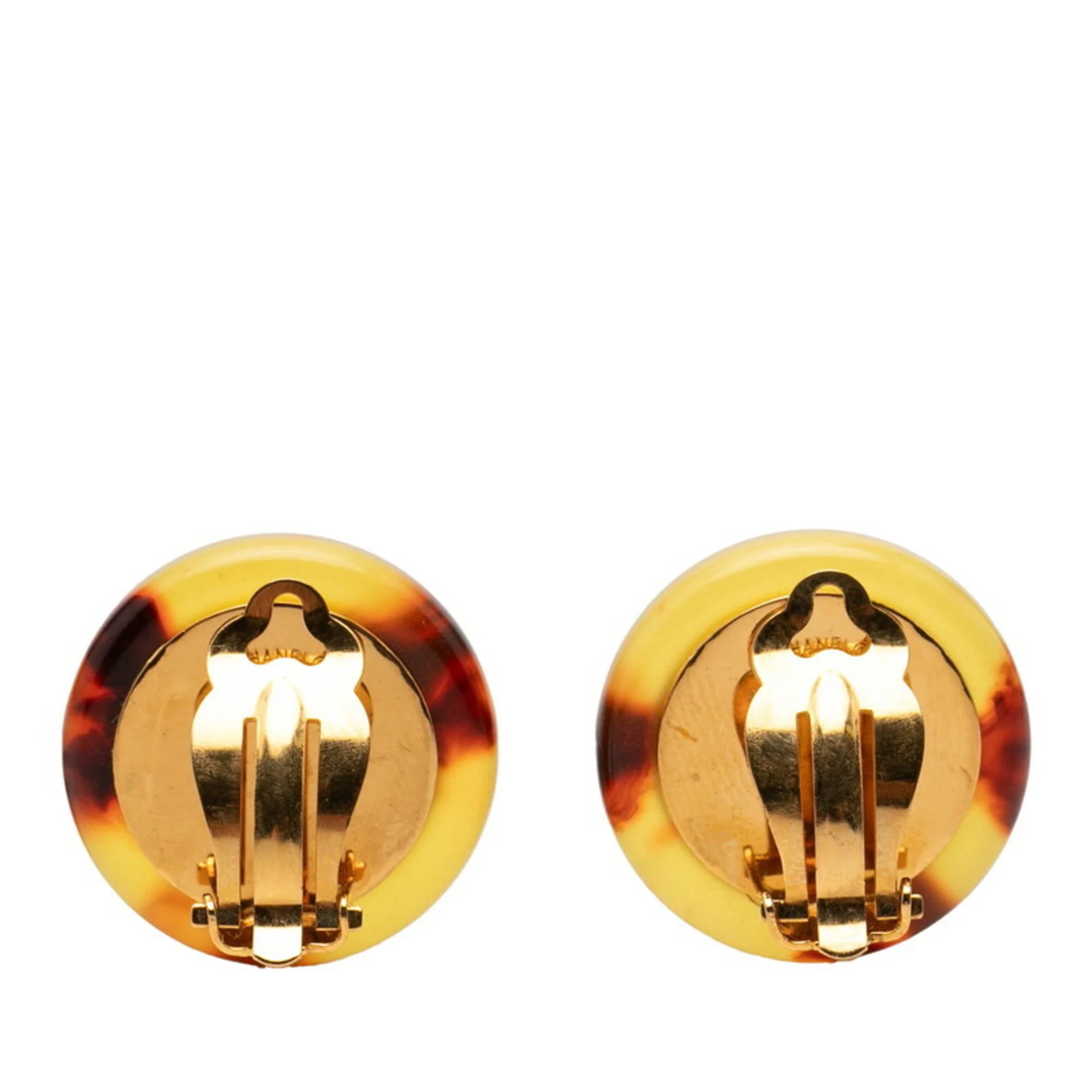 Vintage Clip-On Earrings Clip-On Gold-Tone Metal - Image 2