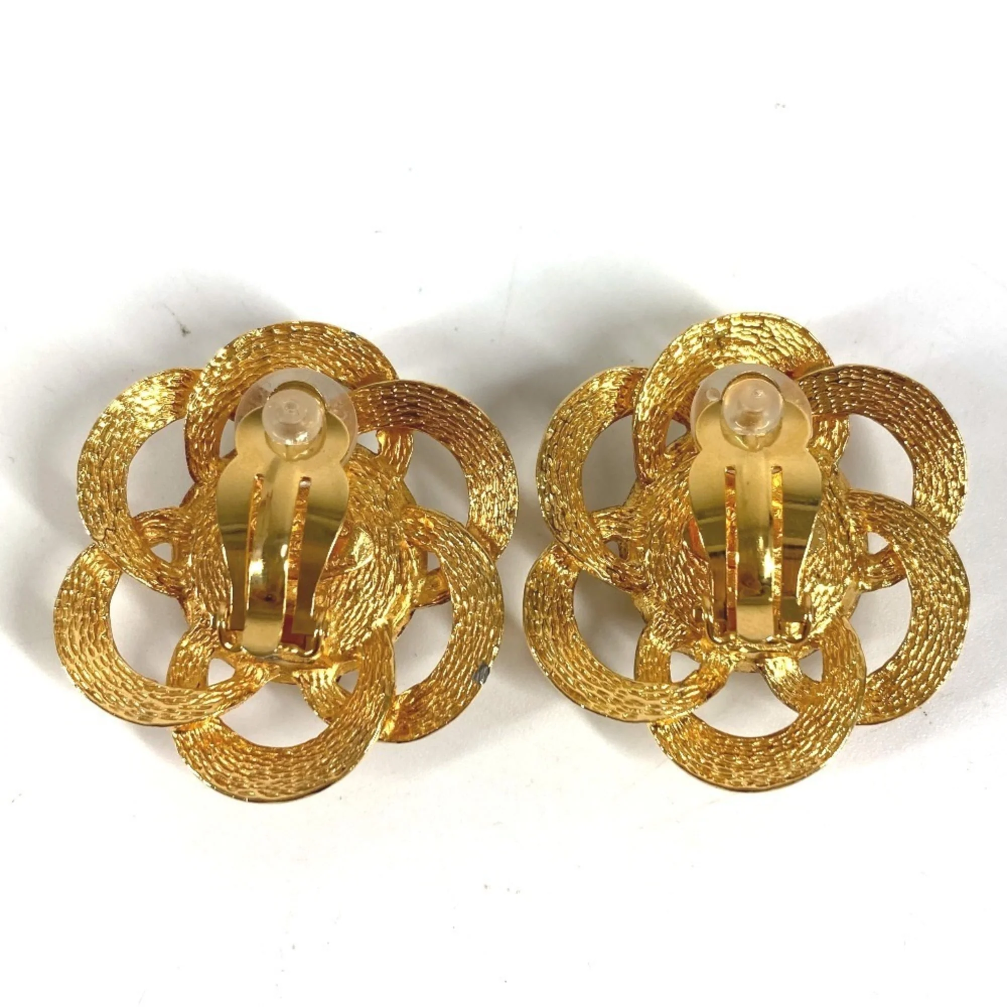 Vintage Clip-On Earrings Pearl Clip-On Gold-Tone Metal - Image 4