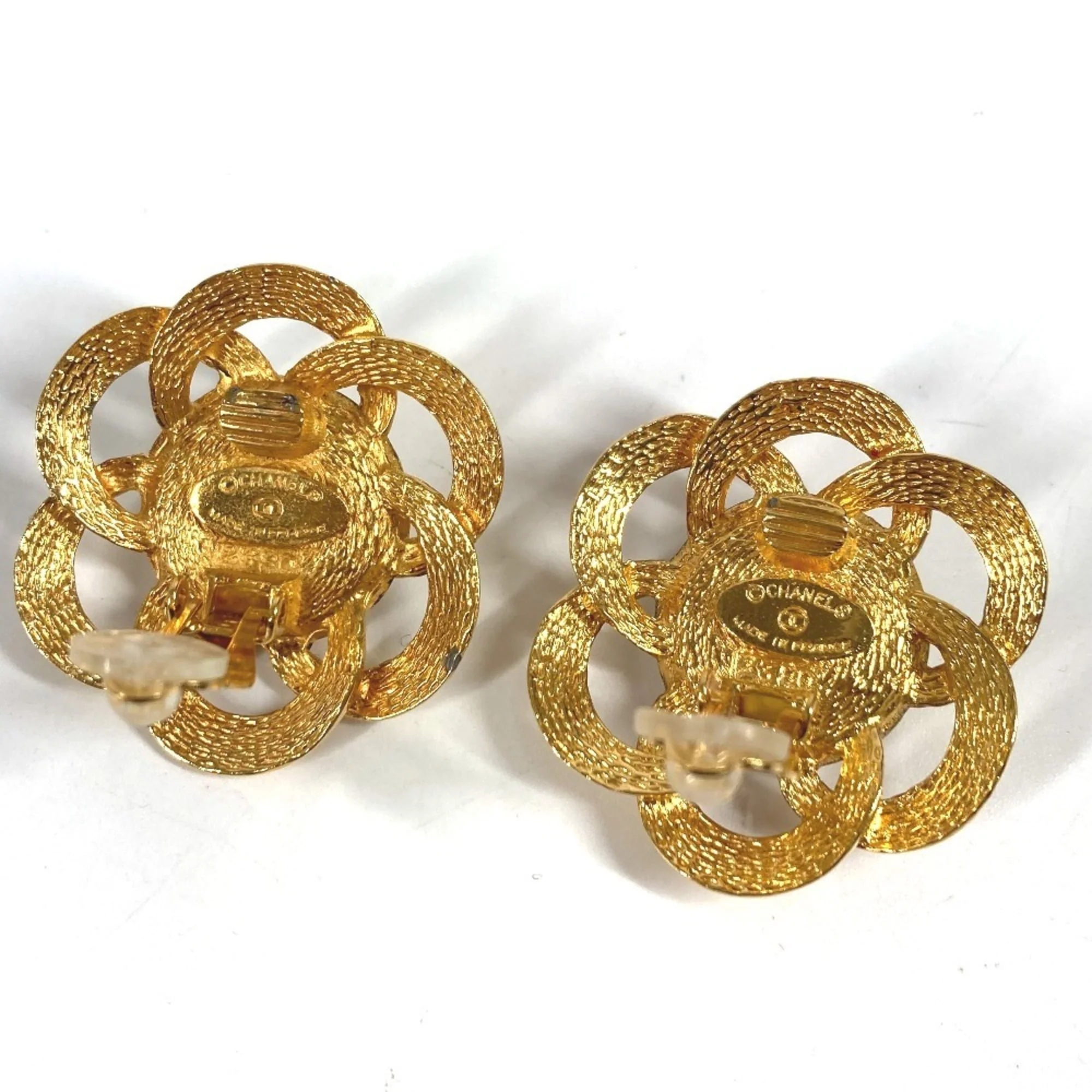 Vintage Clip-On Earrings Pearl Clip-On Gold-Tone Metal - Image 5