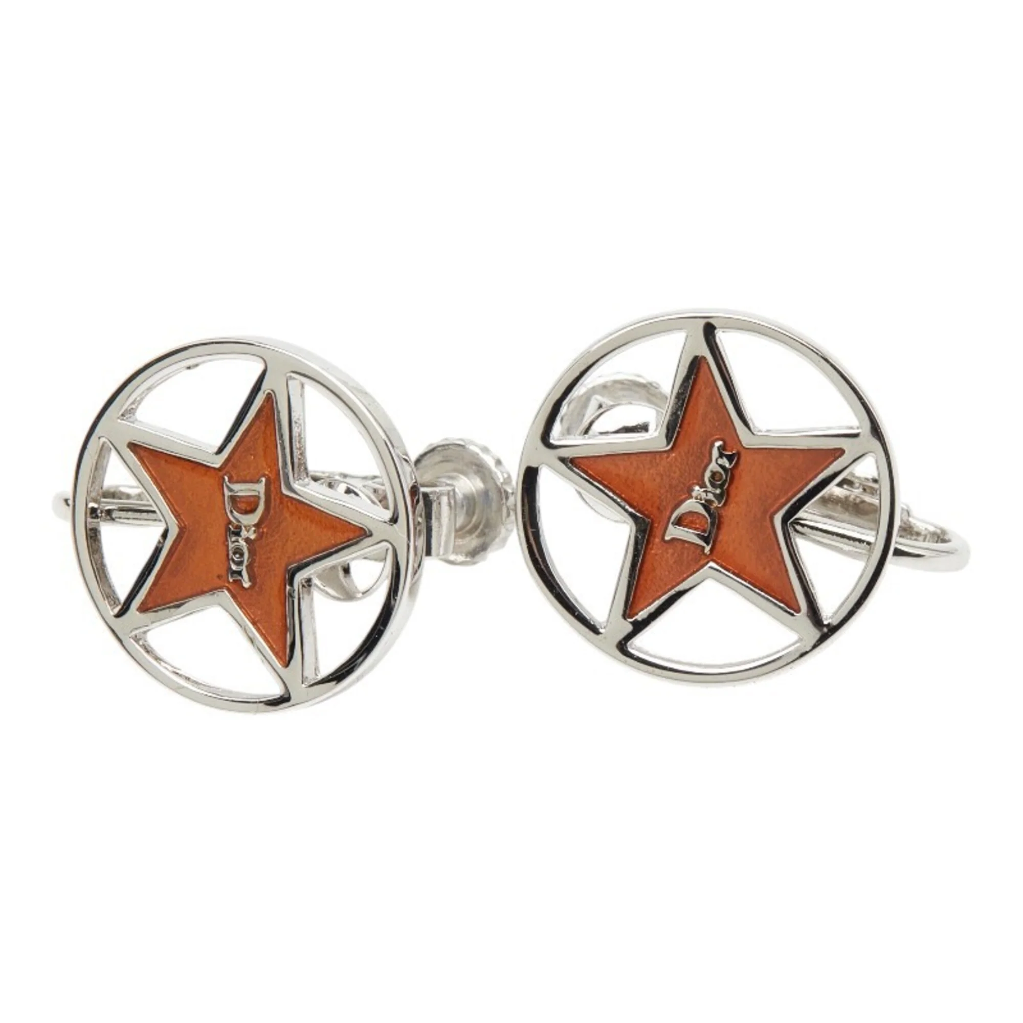 Clip-On Earrings Logo Clip-On Silver-Tone Metal