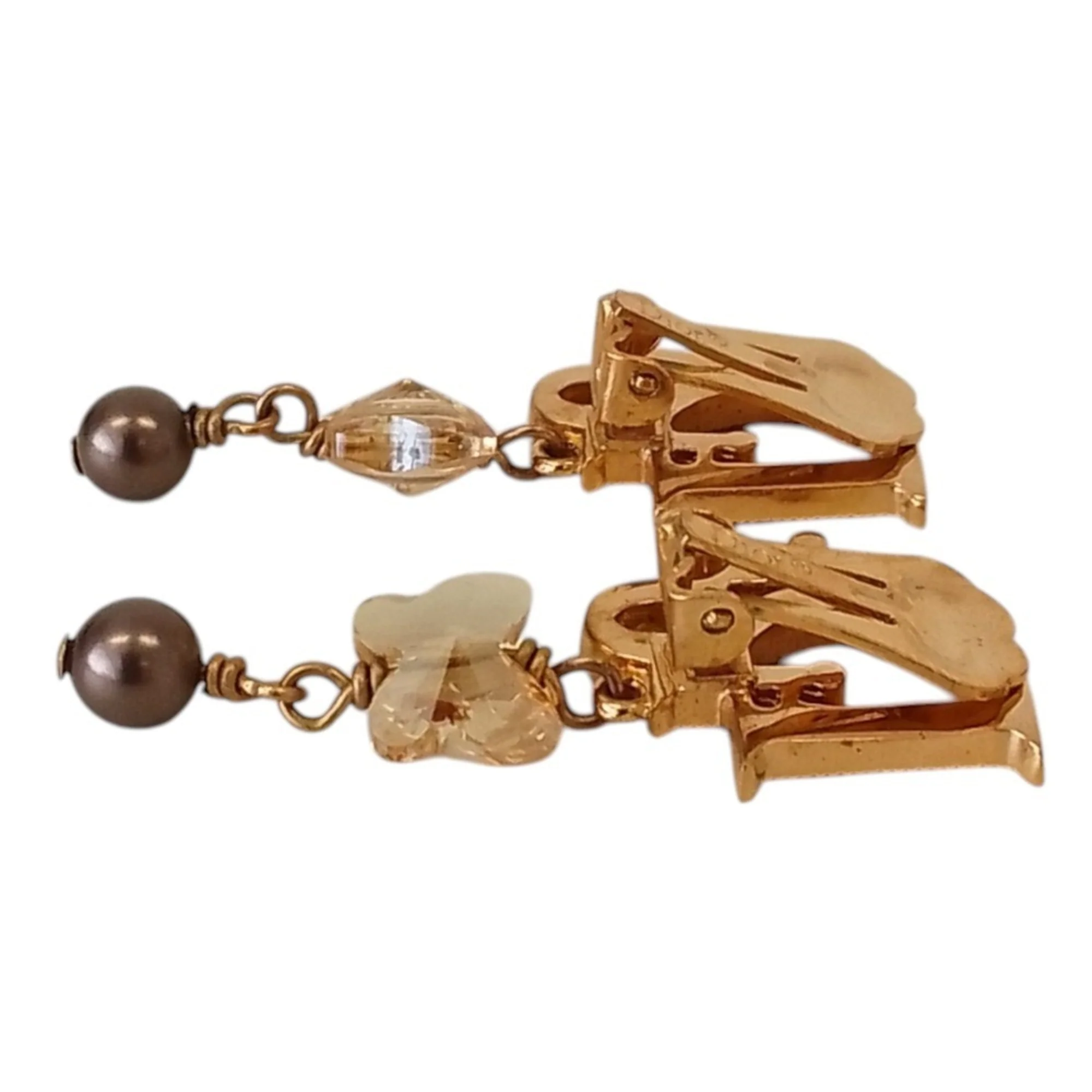 Clip-On Earrings Pearl Clip-On Gold-Tone Metal - Image 5