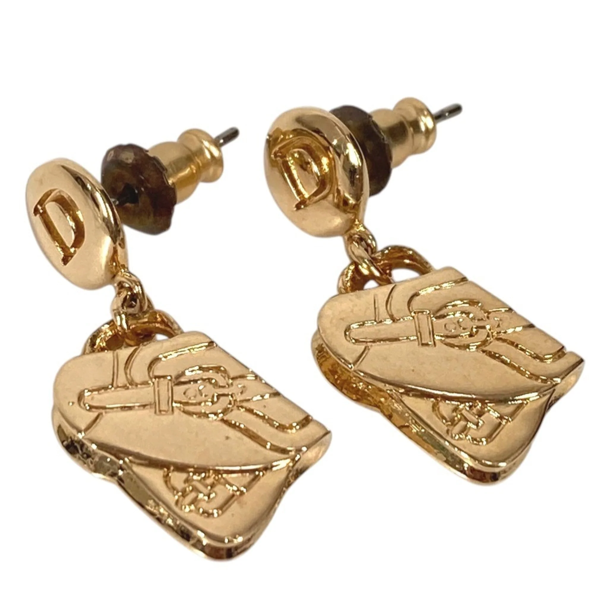 Earrings Logo Gold-Tone Metal