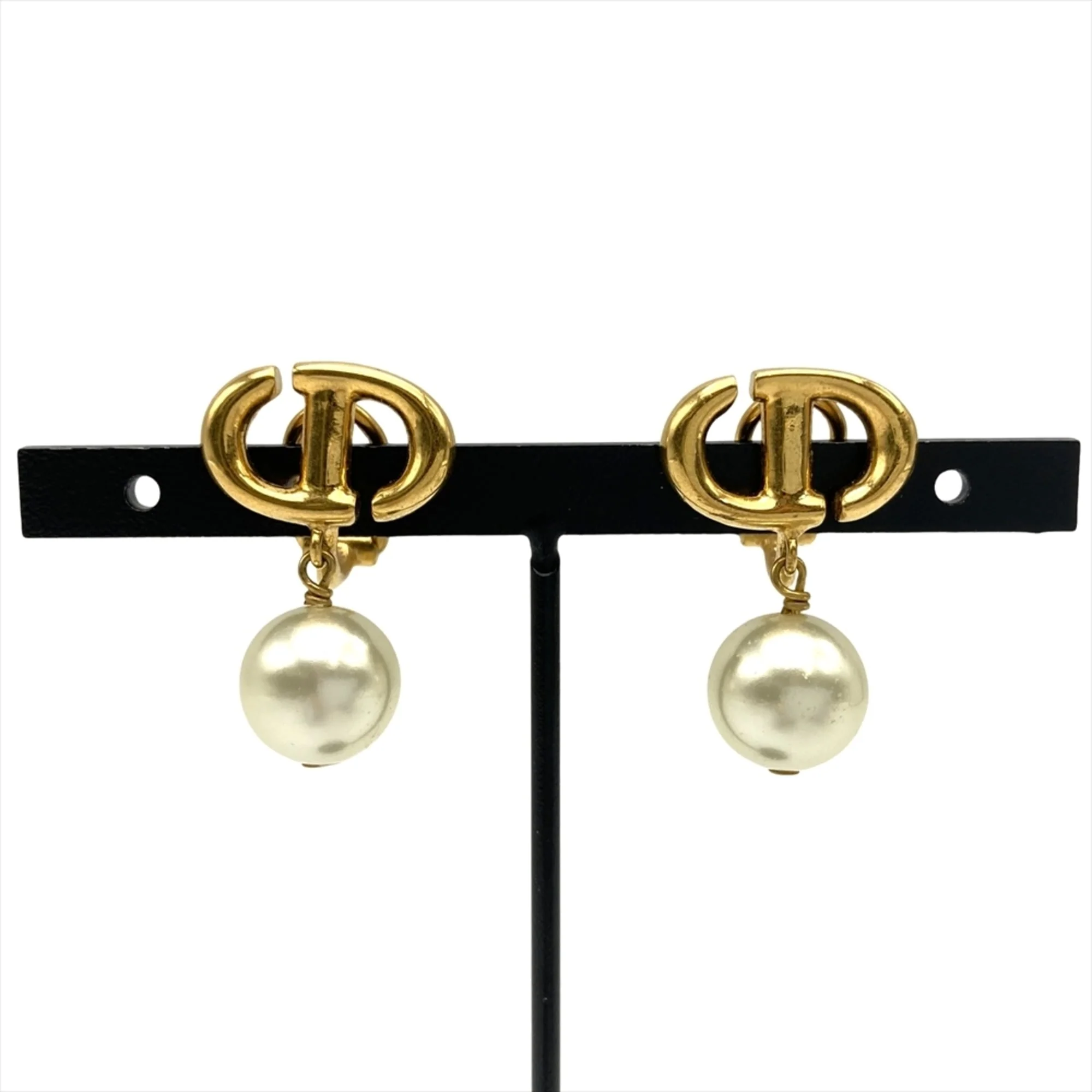 Earrings Pearl Gold-Tone Metal