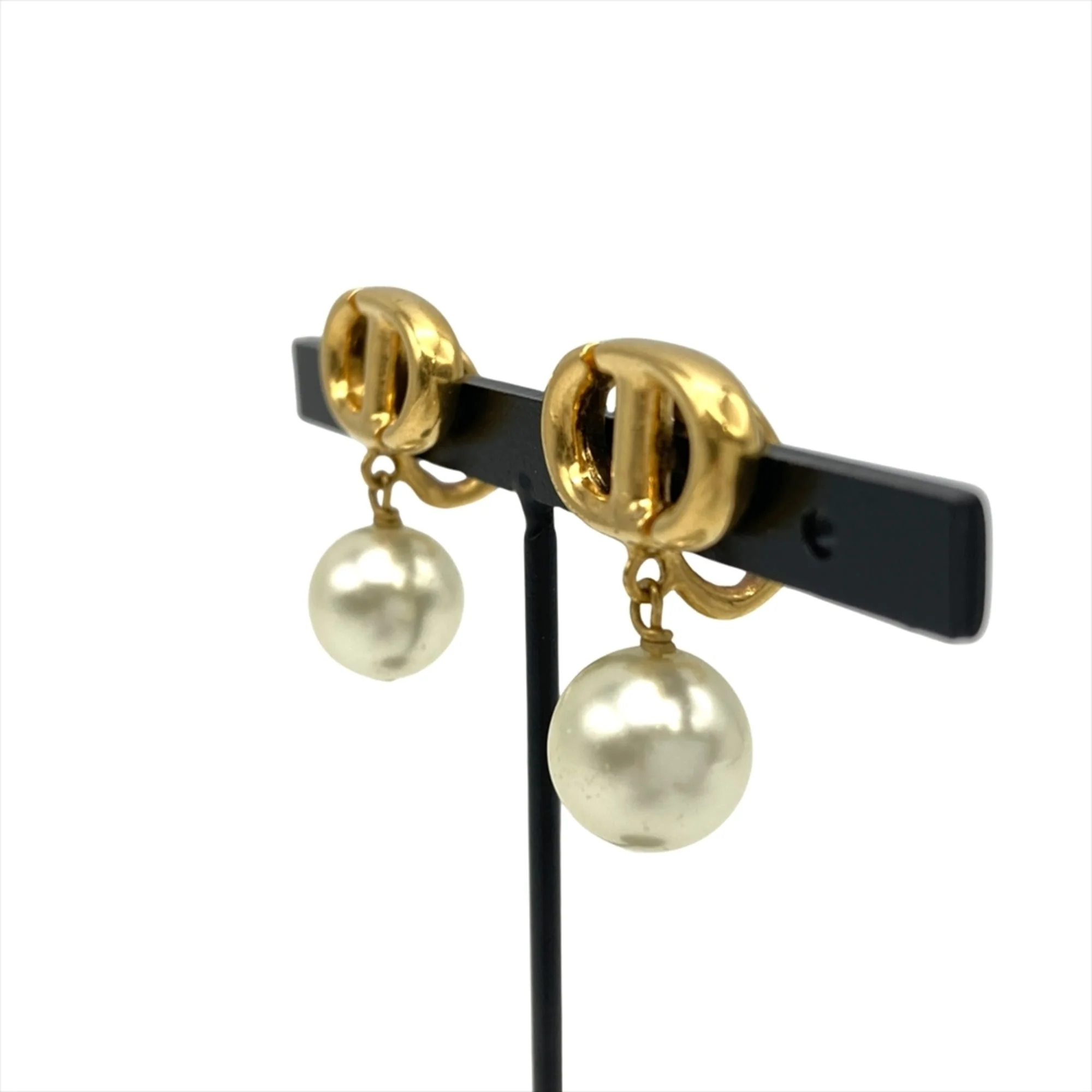 Earrings Pearl Gold-Tone Metal - Image 2