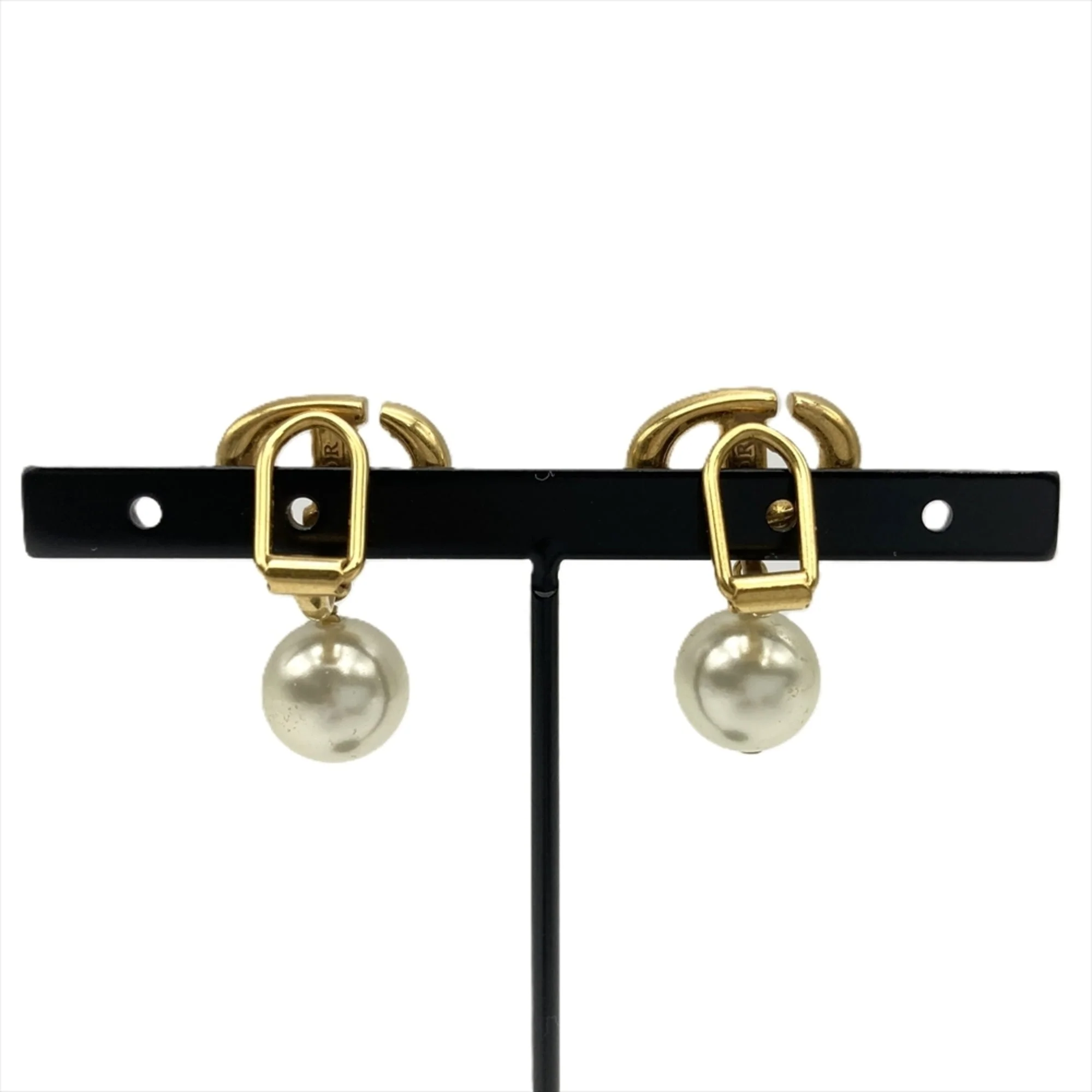 Earrings Pearl Gold-Tone Metal - Image 3