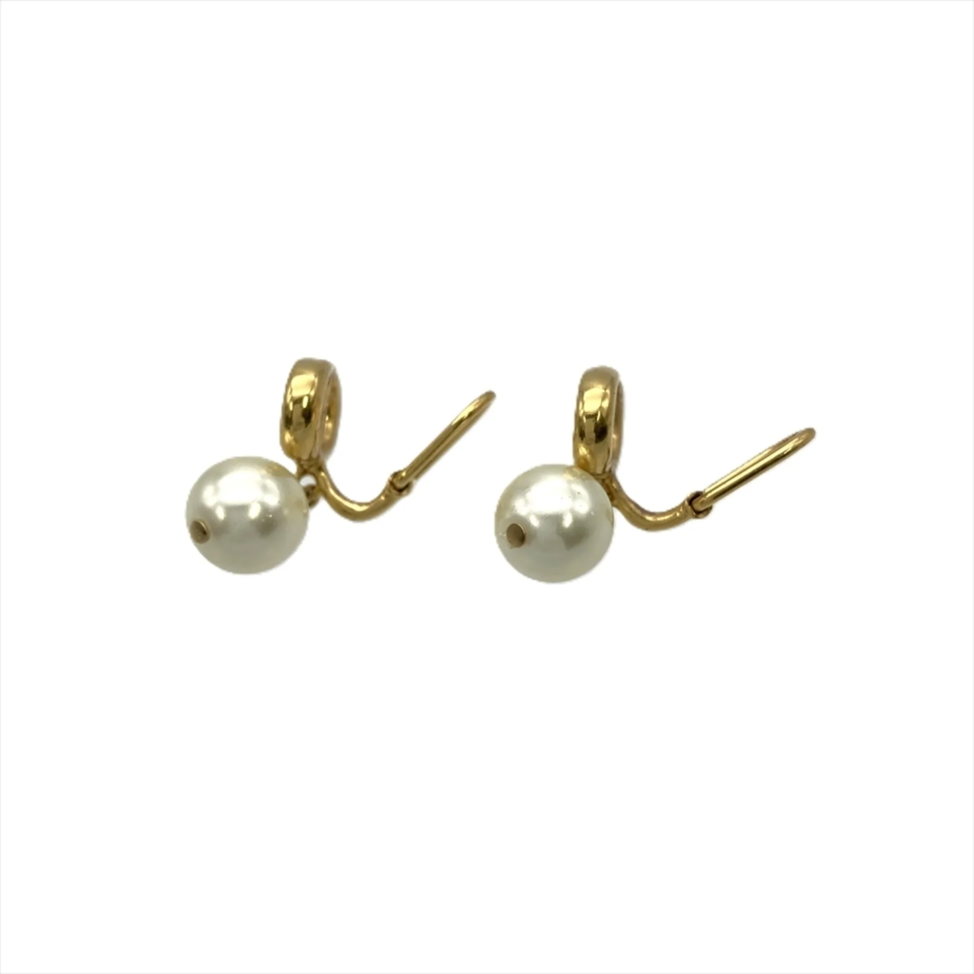 Earrings Pearl Gold-Tone Metal - Image 5