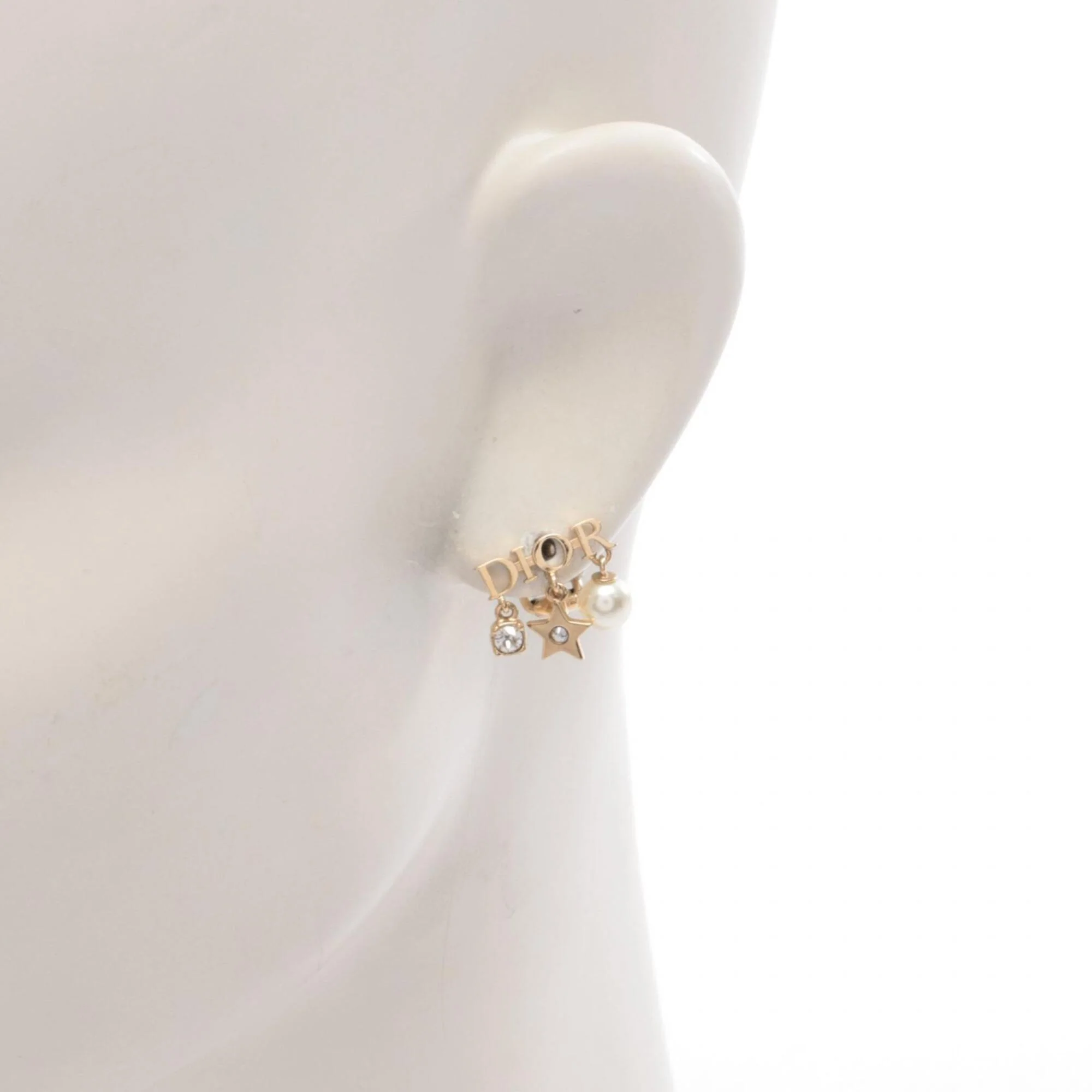 Earrings Pearl Gold-Tone Metal - Image 3