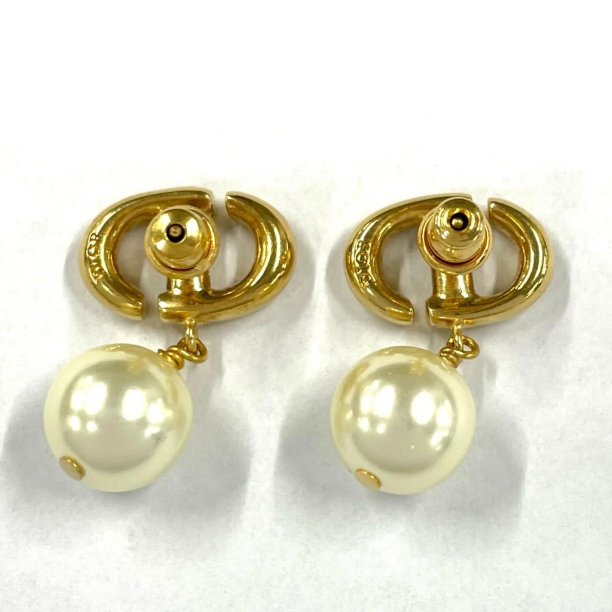 Earrings Pearl Gold-Tone Metal - Image 2