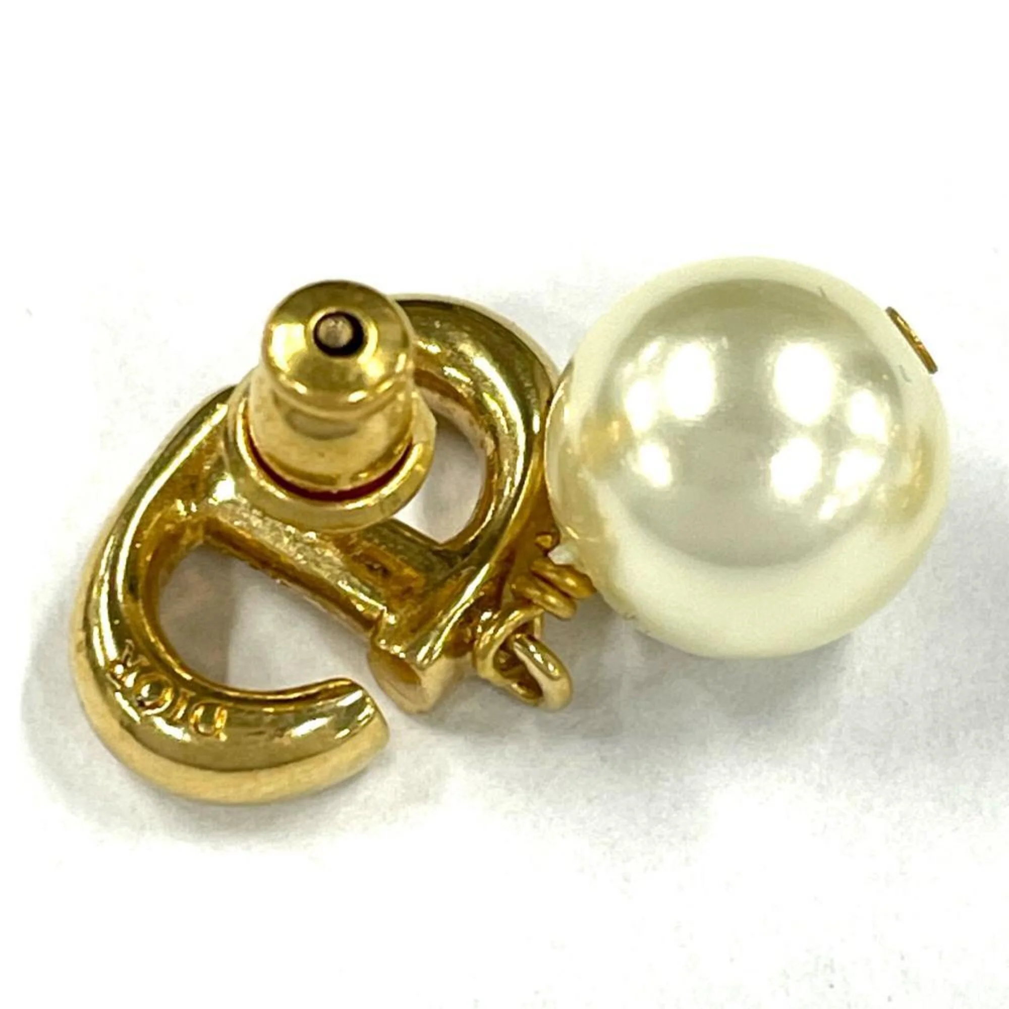 Earrings Pearl Gold-Tone Metal - Image 3
