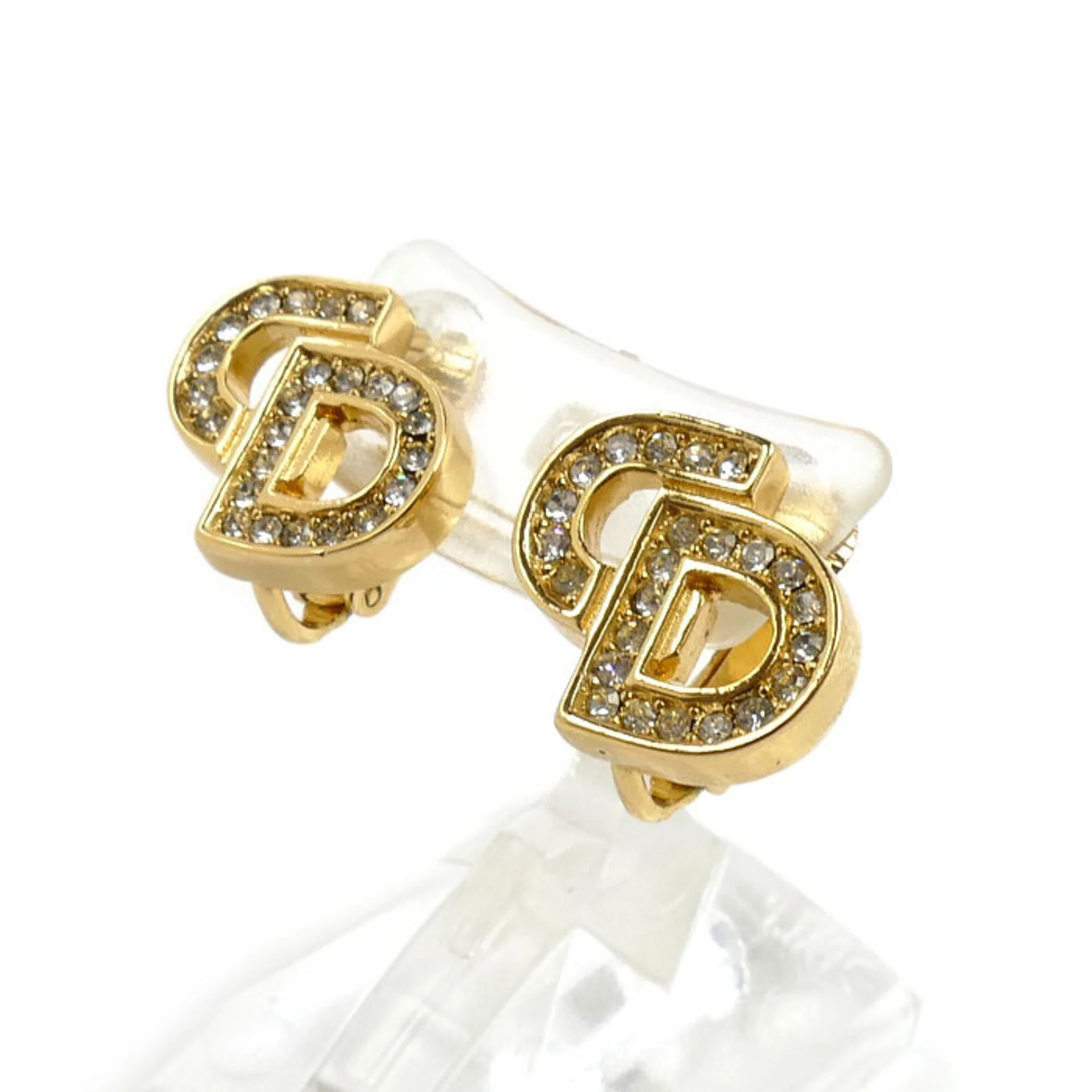 Earrings Rhinestone Gold-Tone Metal - Image 2