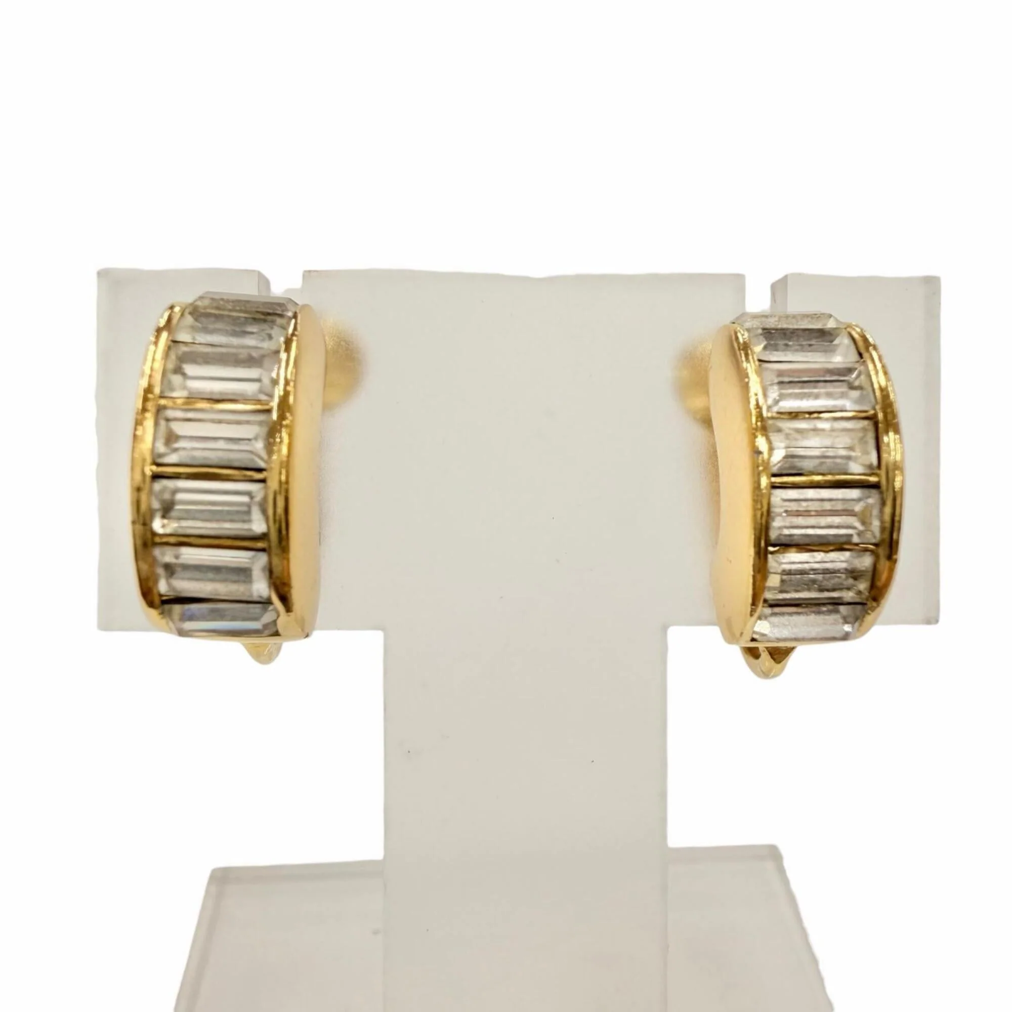 Vintage Earrings Gold-Tone Metal