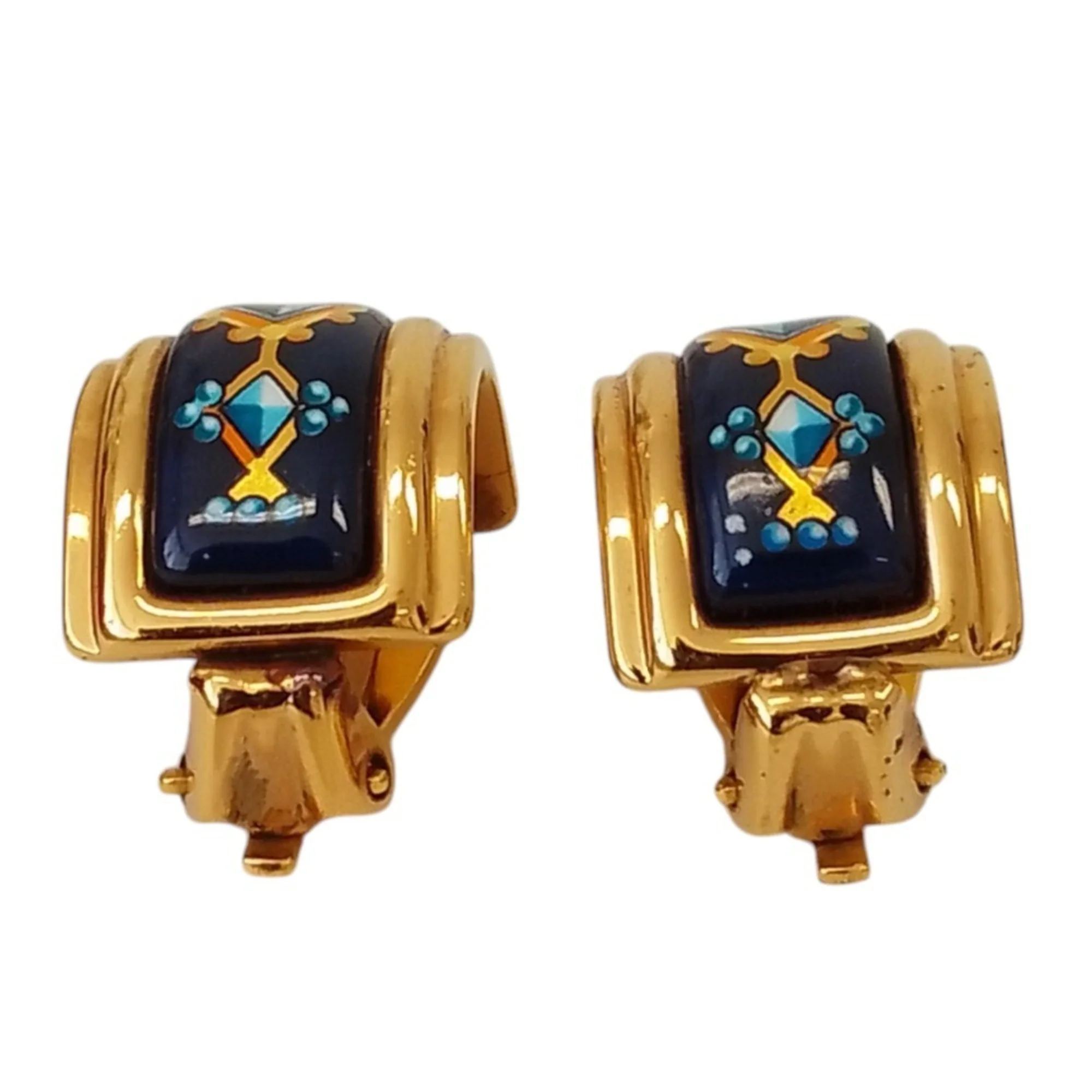 Clip-On Earrings Cloisonné and Enamel - Image 2