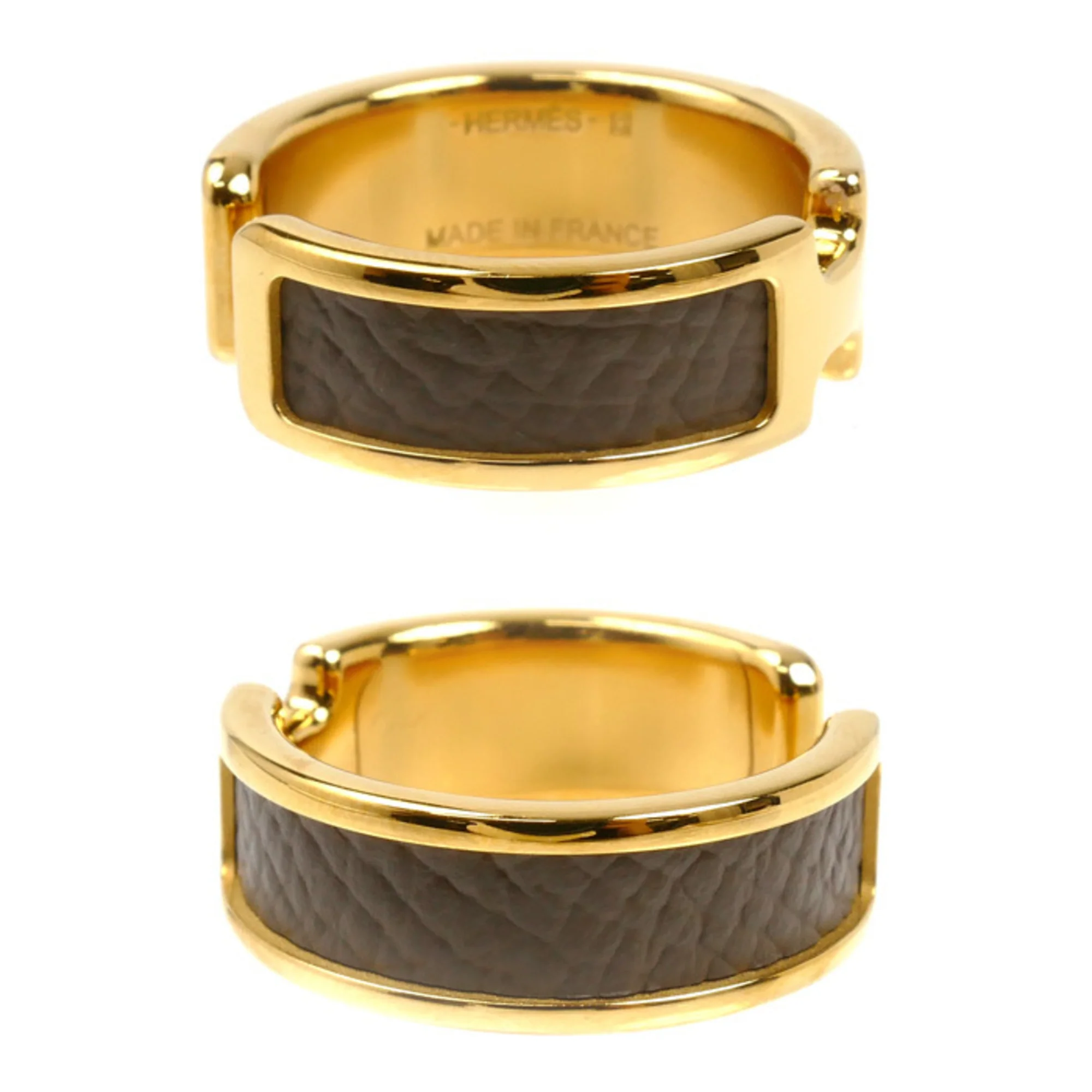 Earrings Gold and Leather - Image 3