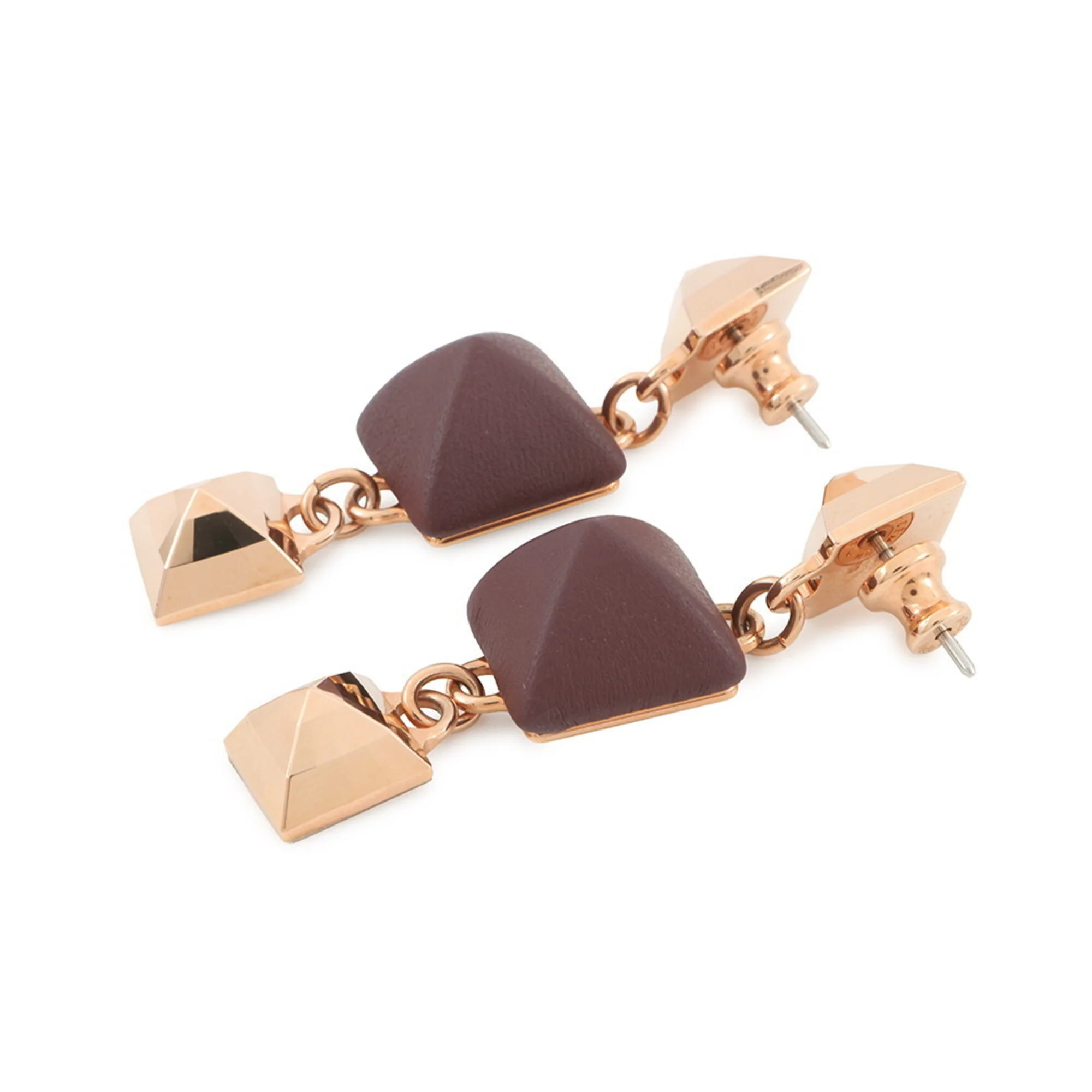 Earrings Metal and Swift Leather - Image 2