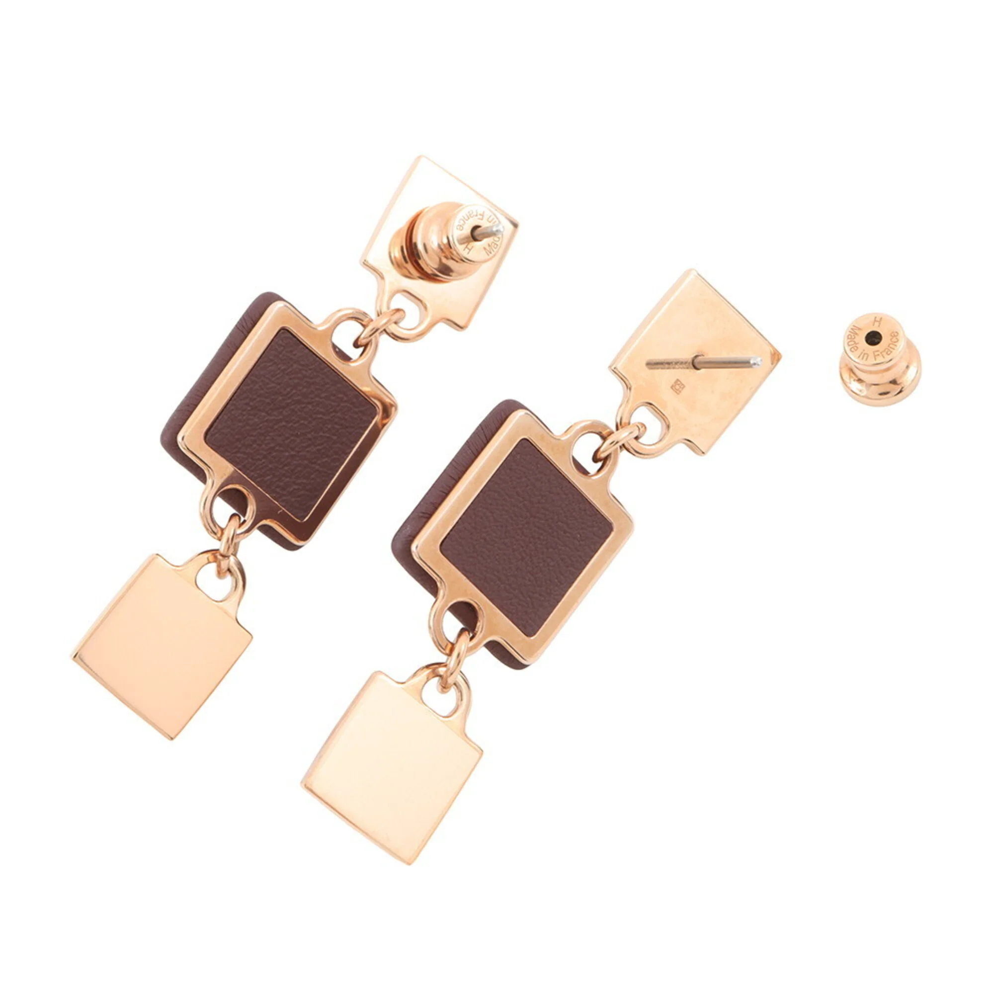 Earrings Metal and Swift Leather - Image 3