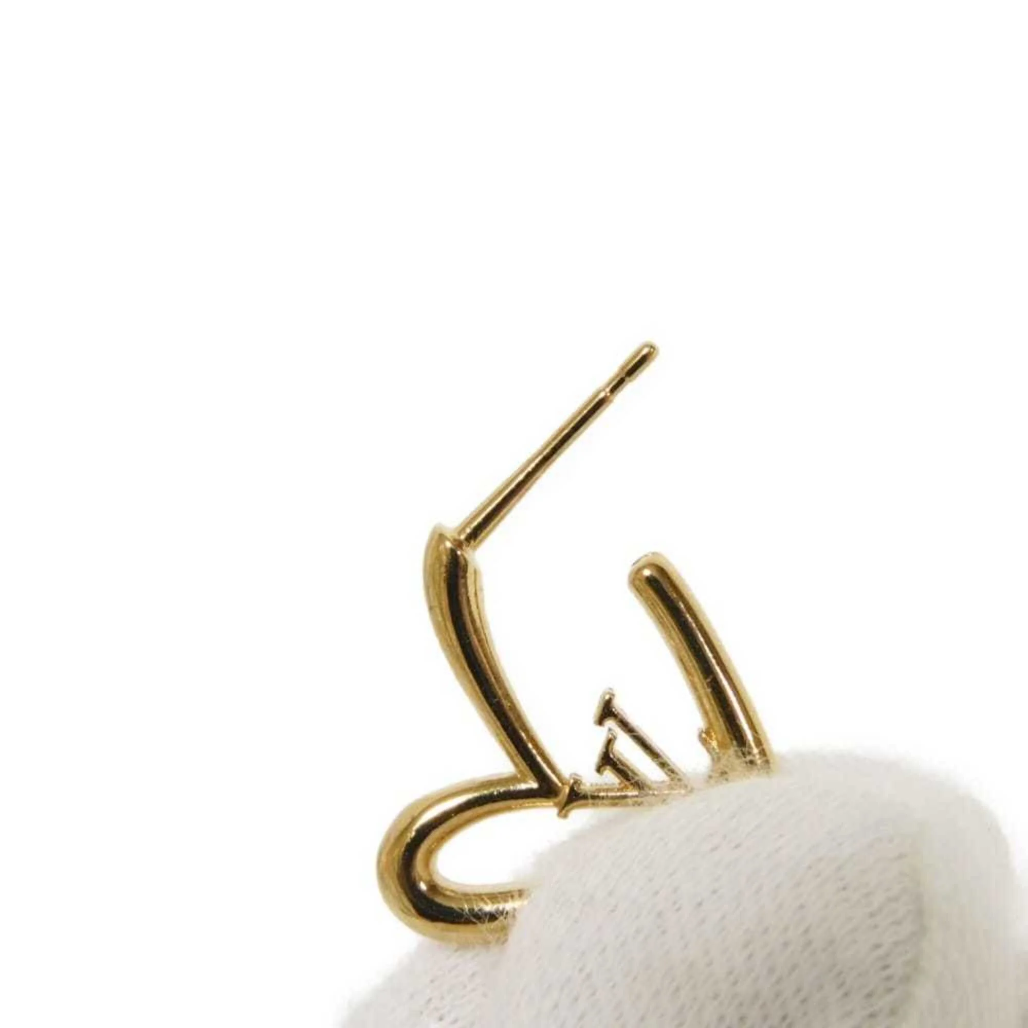 Earrings Logo Stud Gold-Tone Metal - Image 5