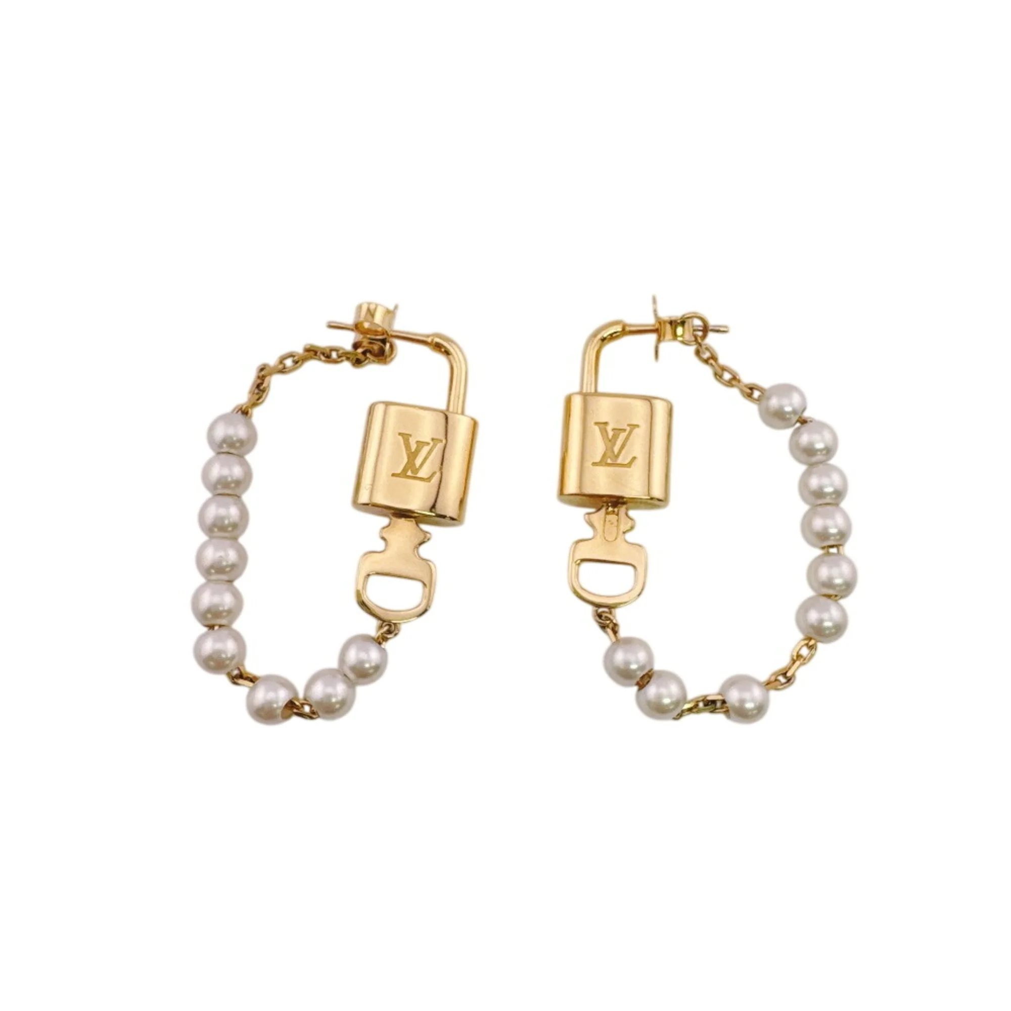 Earrings Pearl Gold-Tone Metal - Image 2