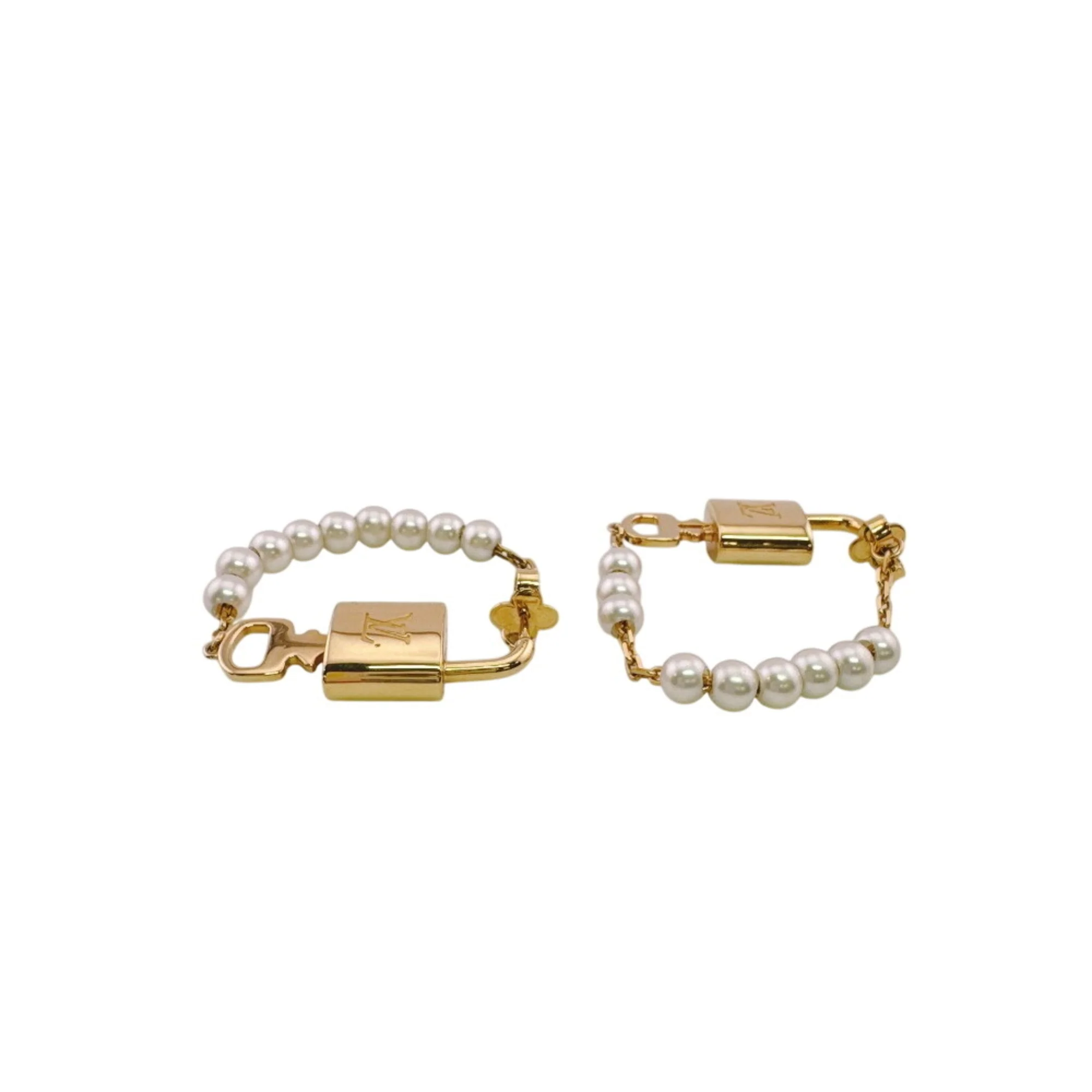 Earrings Pearl Gold-Tone Metal - Image 3