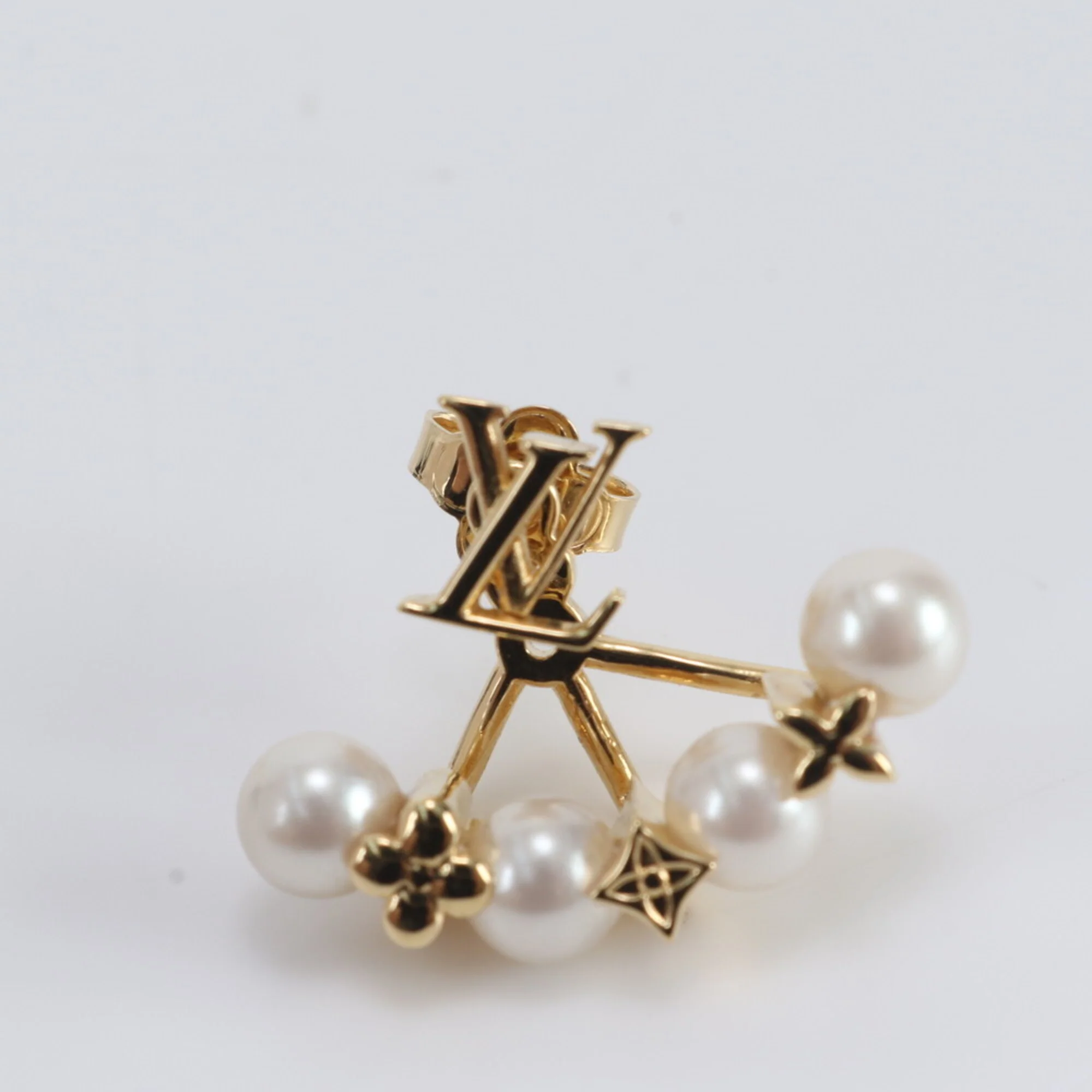 Earrings Pearl Gold-Tone Metal - Image 3