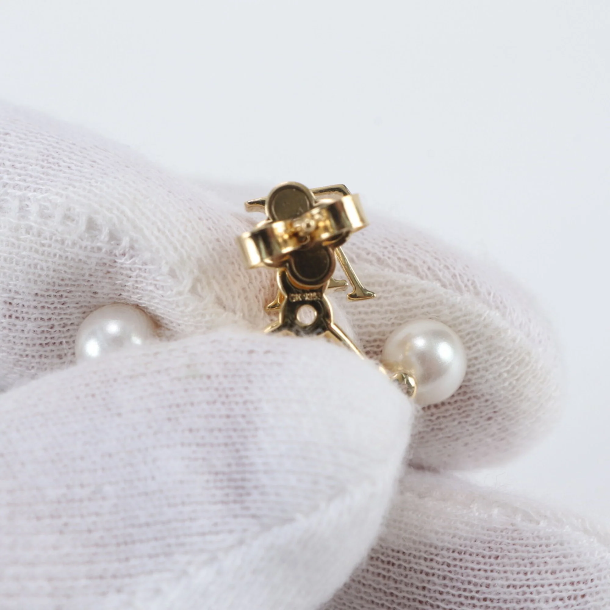 Earrings Pearl Gold-Tone Metal - Image 5