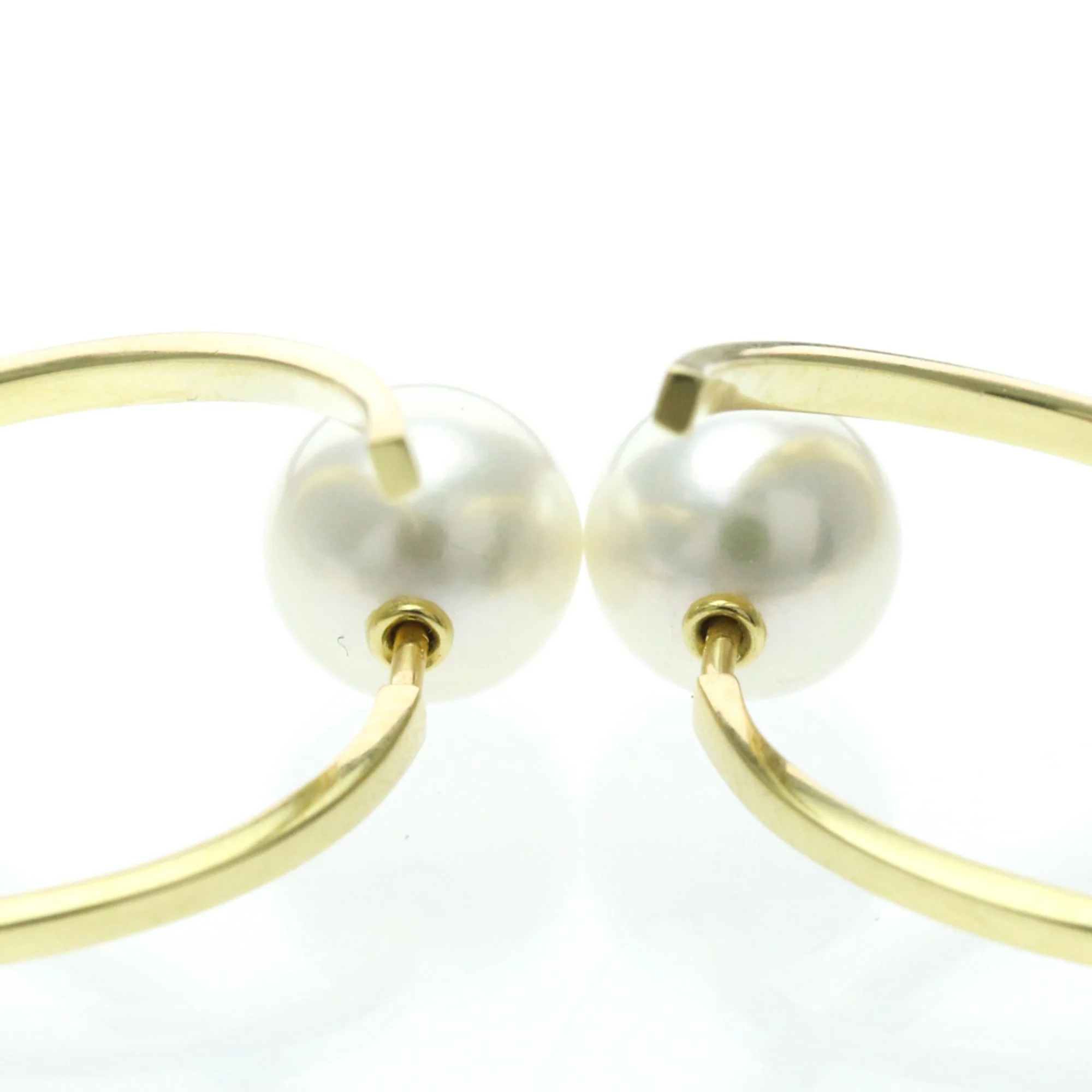 Earrings Pearl Hoop 18K Yellow Gold - Image 6
