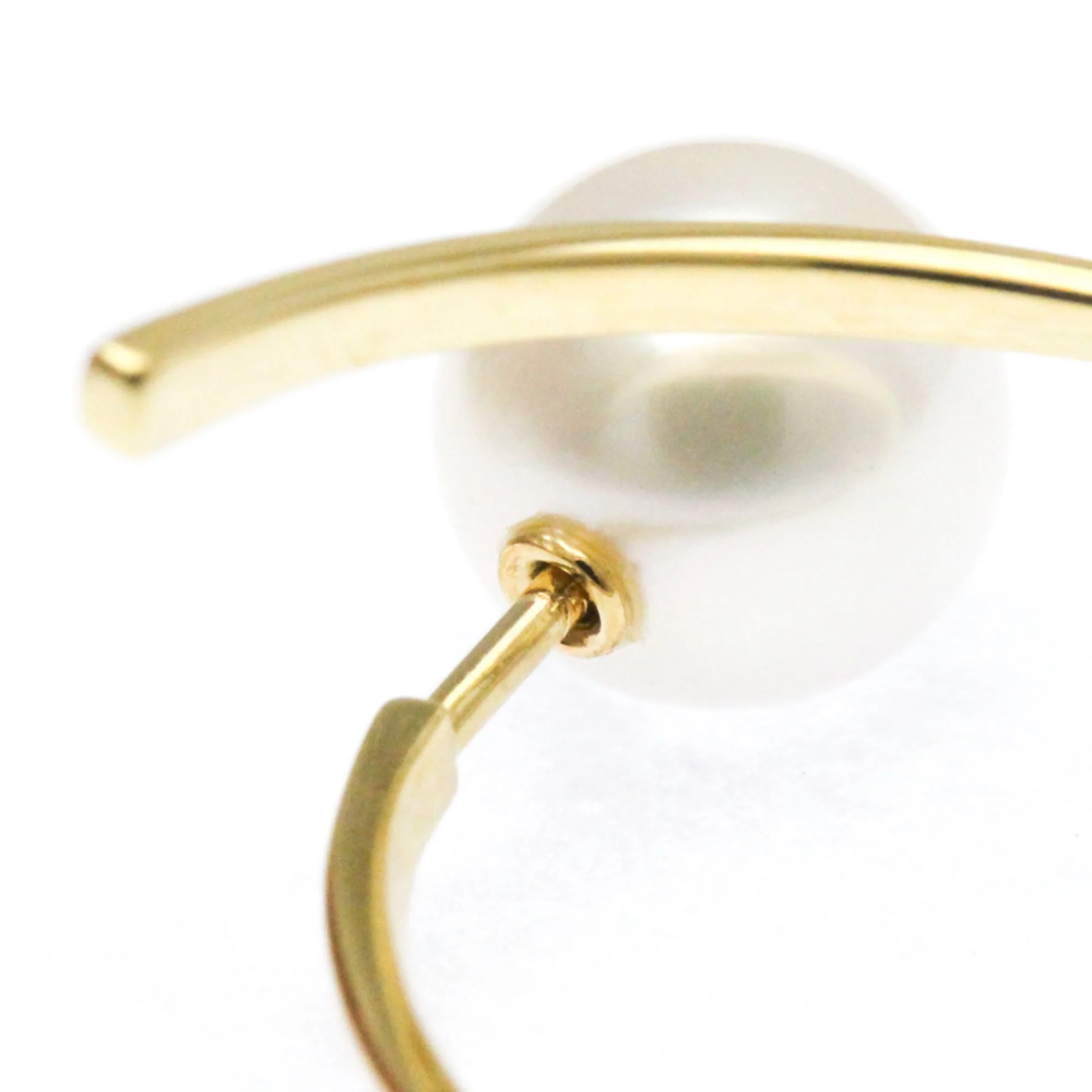 Earrings Pearl Hoop 18K Yellow Gold - Image 9