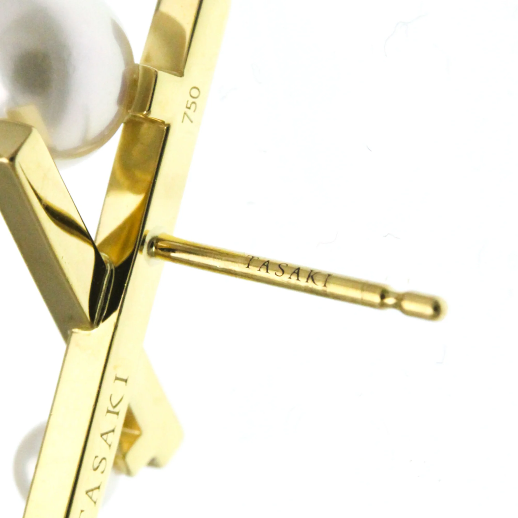 Earrings Pearl Stud 18K Yellow Gold - Image 6